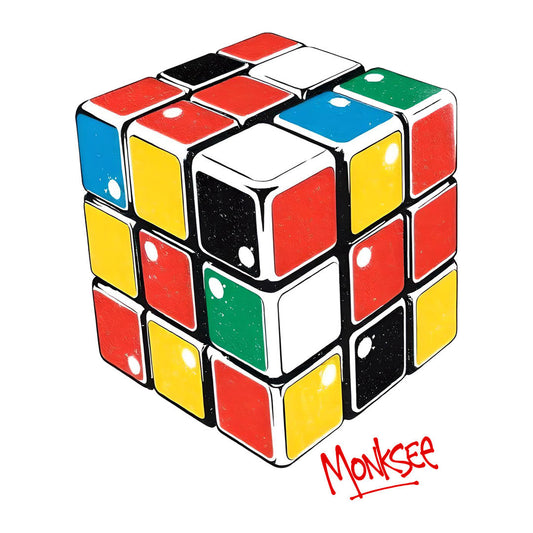 Monksee Rad Rubiks cube design capturing 80's nostalgia