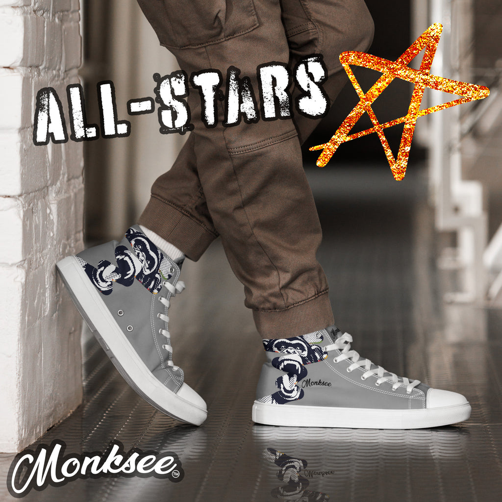 Monksee All-Stars Men’s high top canvas shoes