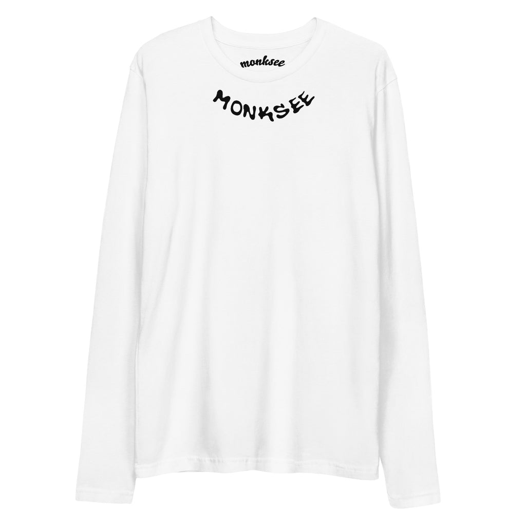 Be Limited Edition white cotton long sleeve tshirt with monksee around neck