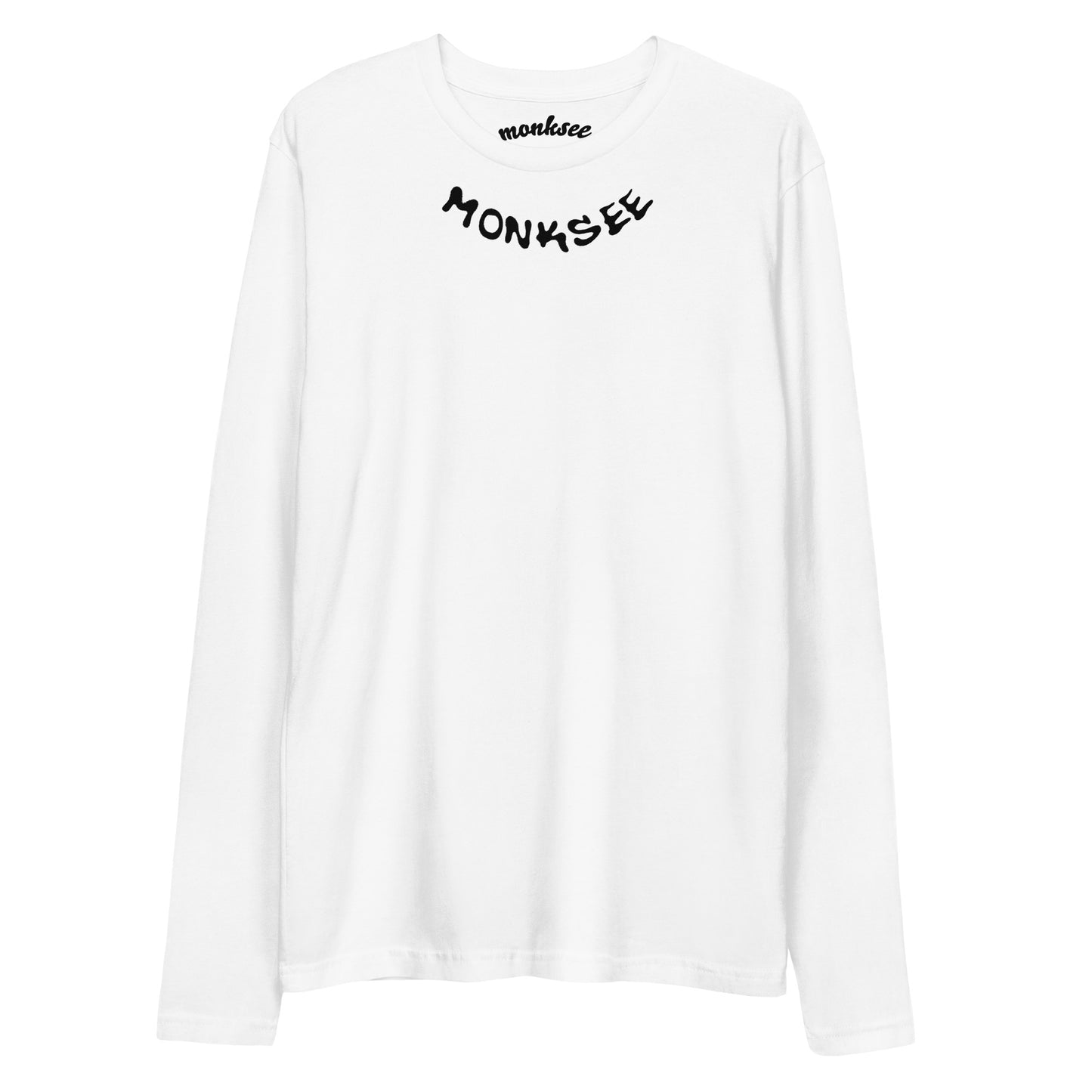 Be Limited Edition white cotton long sleeve tshirt with monksee around neck