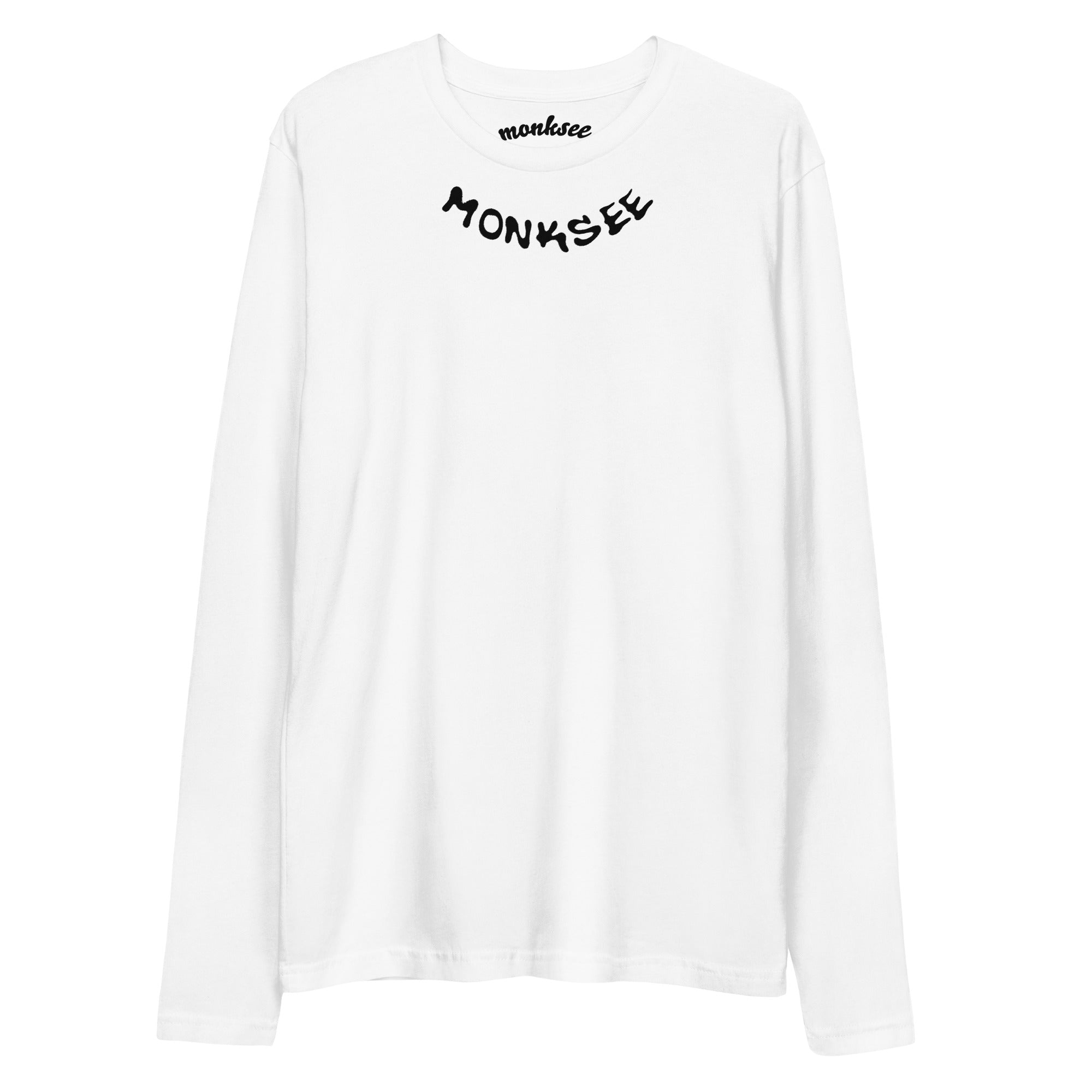Be Limited Edition white cotton long sleeve tshirt with monksee around neck
