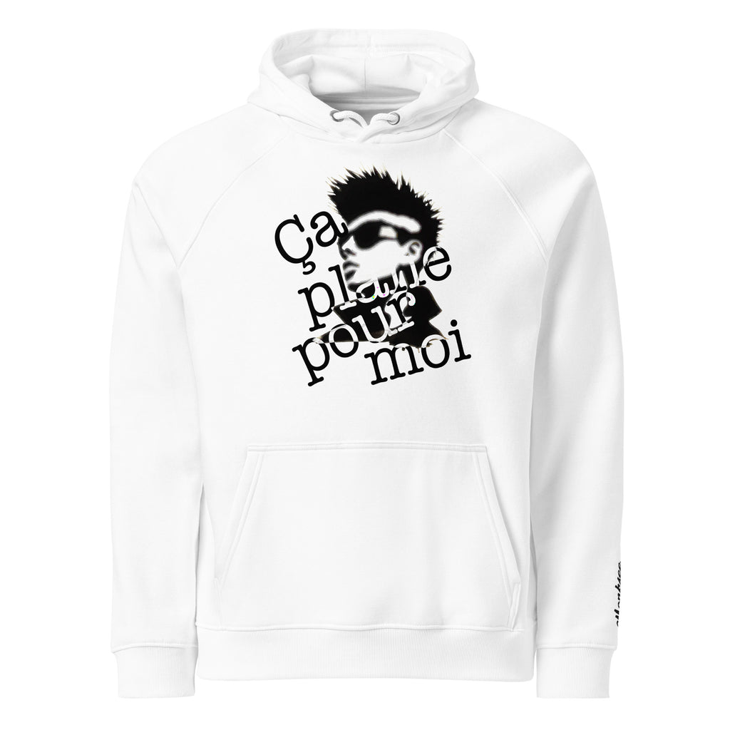 ca plane pour moi limited edition design white organic hoodie