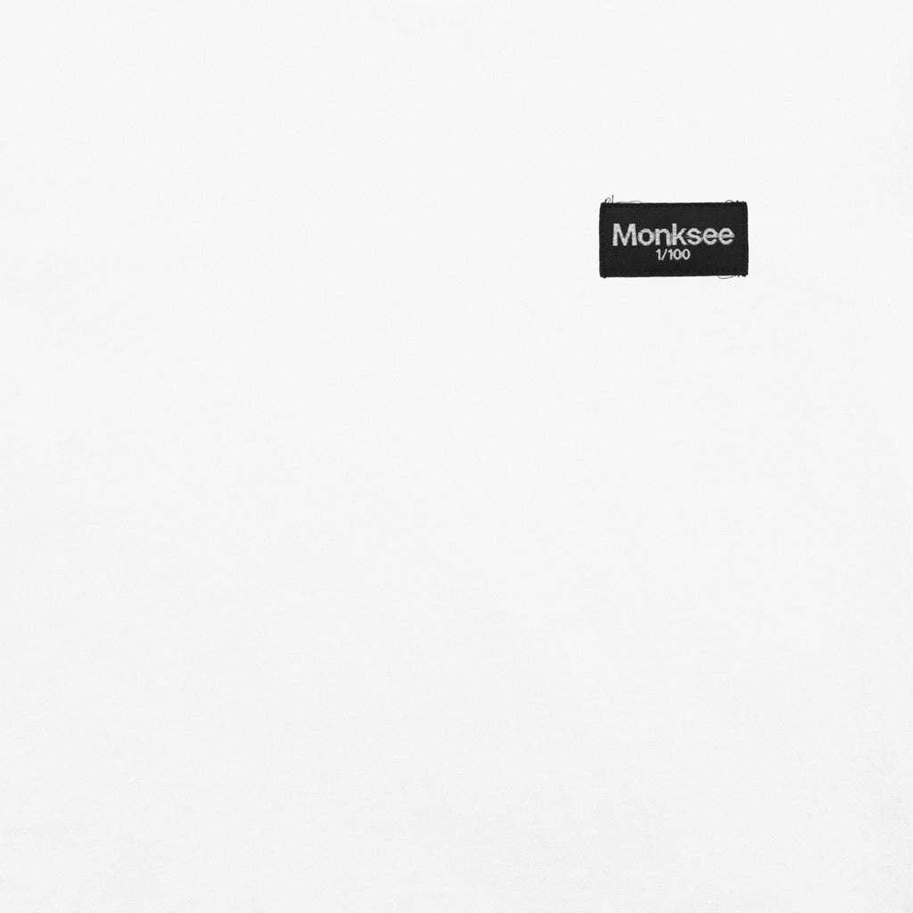 Black Monksee label on a white background