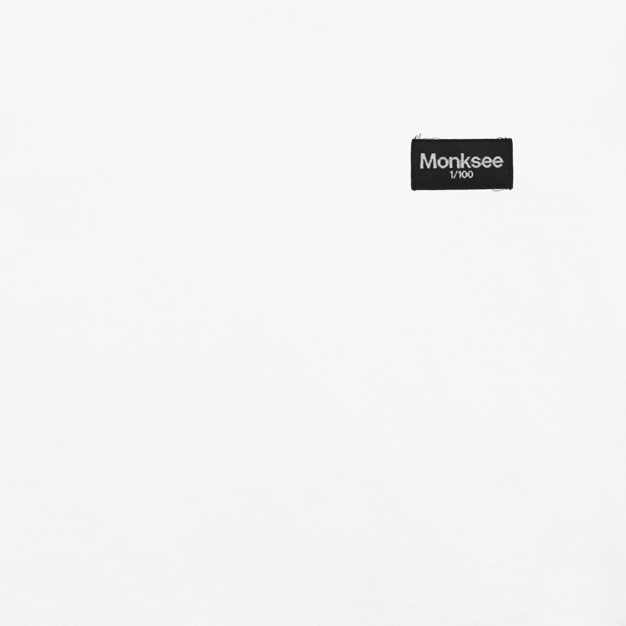Black Monksee label on a white background
