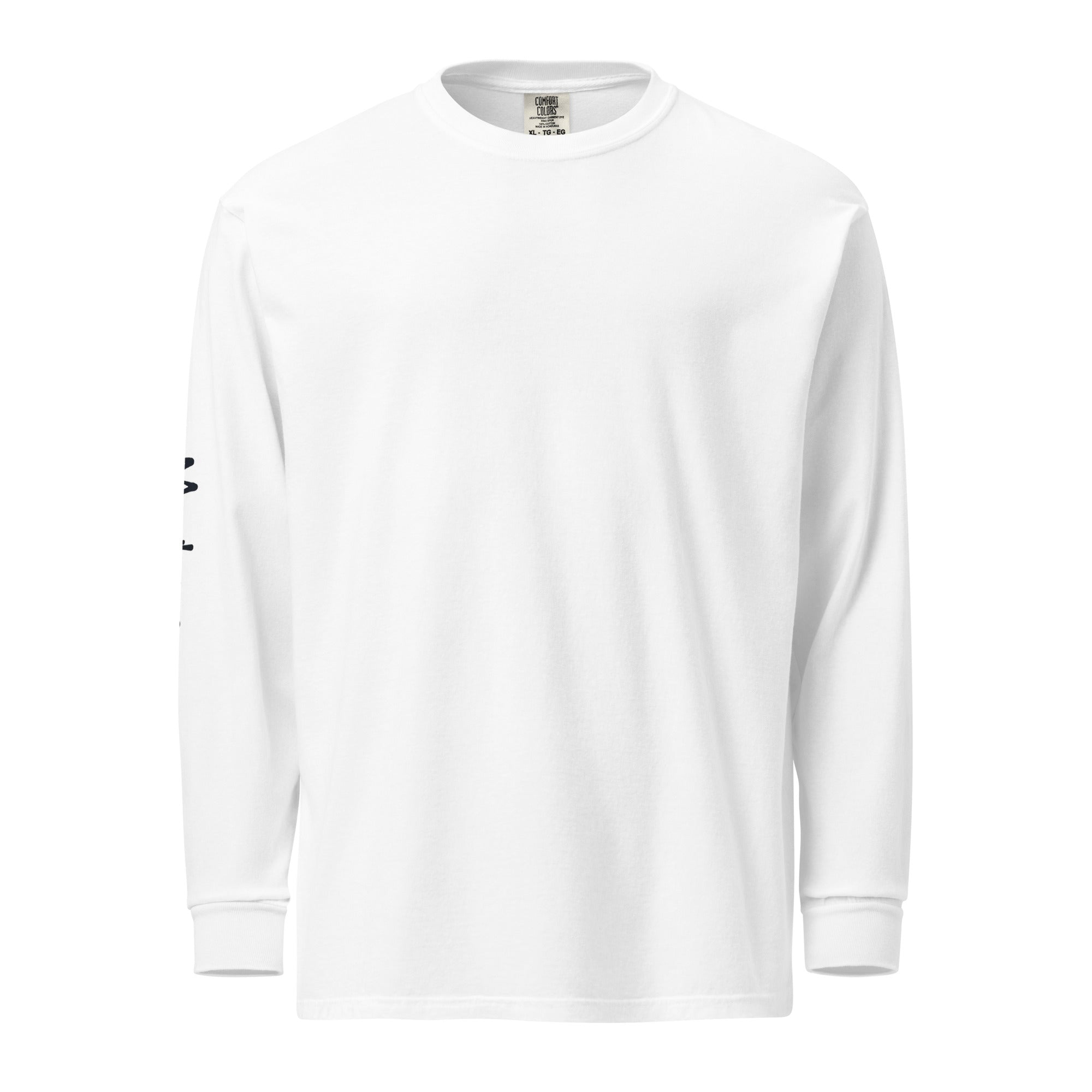 Monksee Art is the Weapon White long-sleeve shirt on a white background