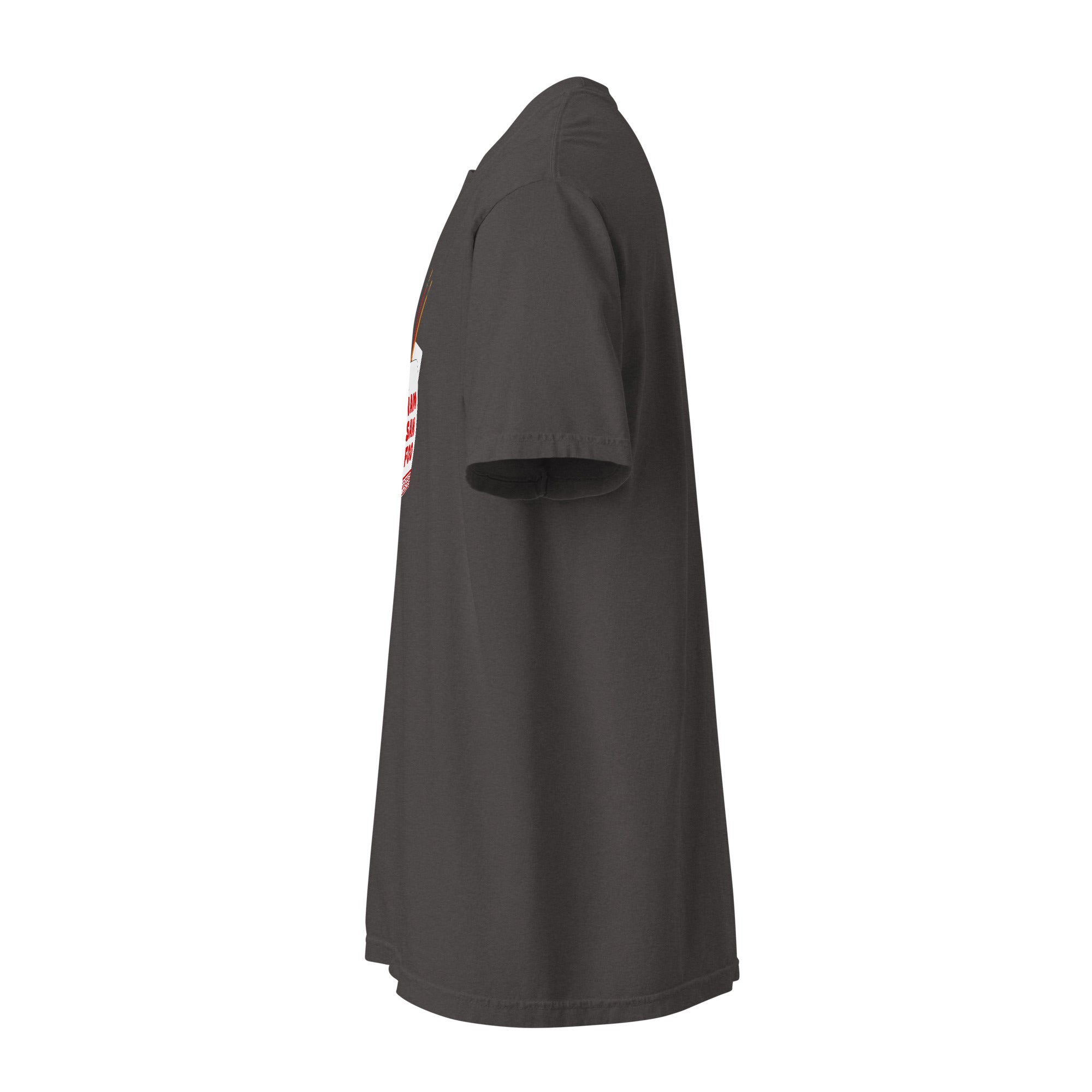 Monksee Black left side of t-shirt against a white background