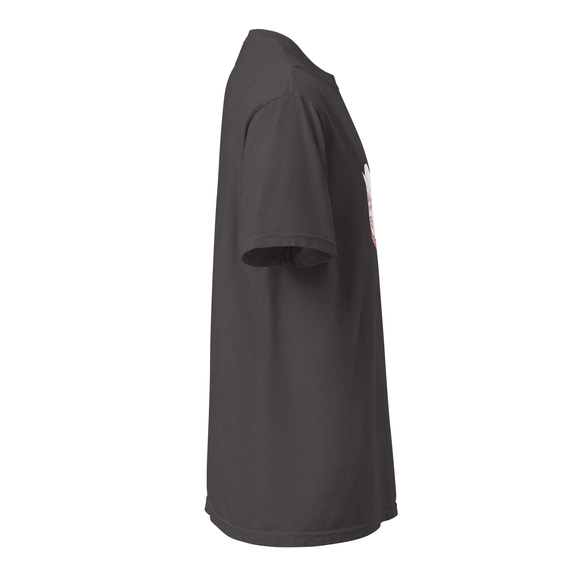 Monksee Black t-shirt left side on a white background