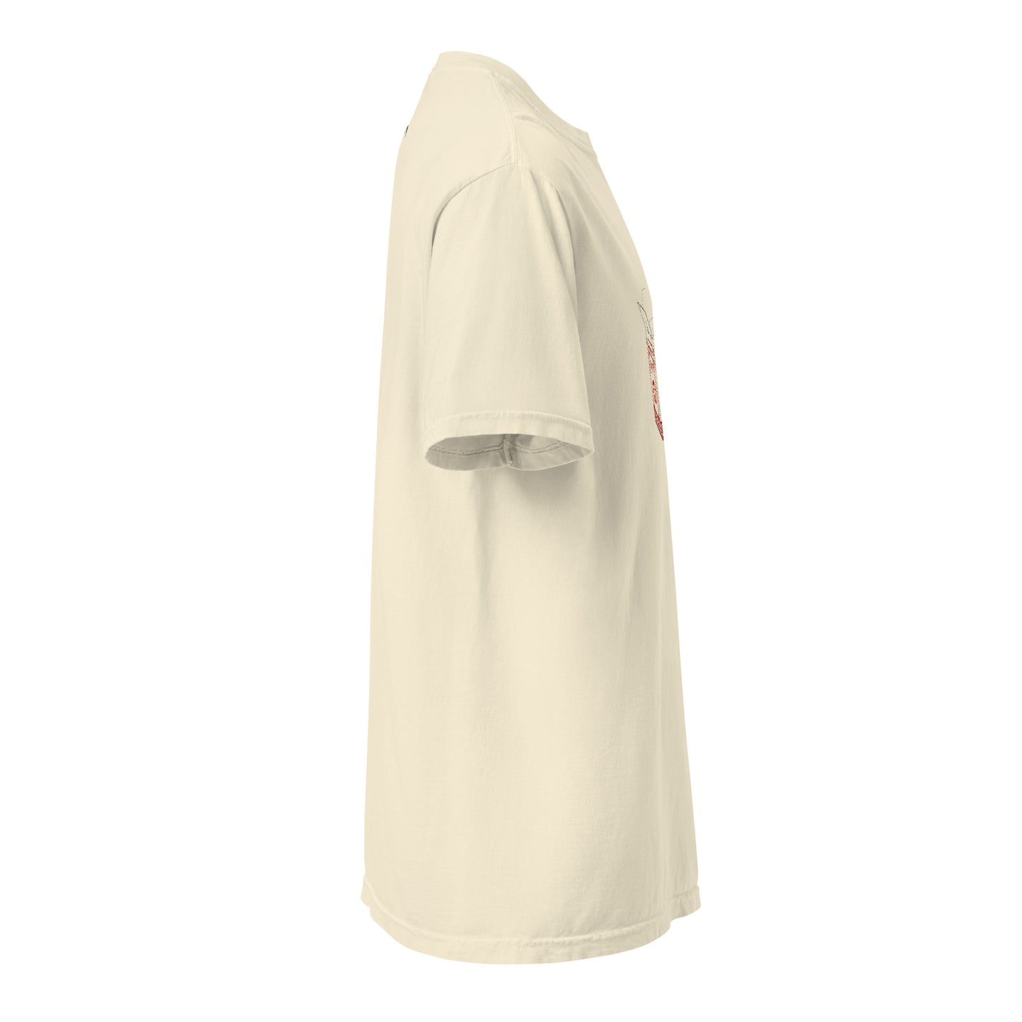 Monksee ivory t-shirt right side on a white background