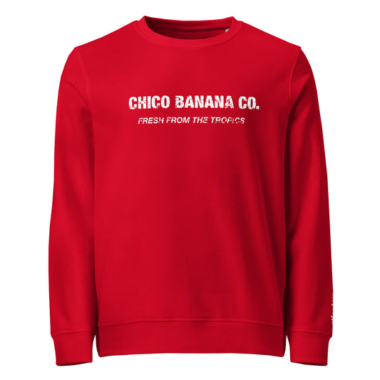 Monksee chico banana company organic red sweatshirt