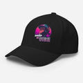 Monksee Drop the Vibe closed back cap in black with drop the vibe logo printed on front left. On white background