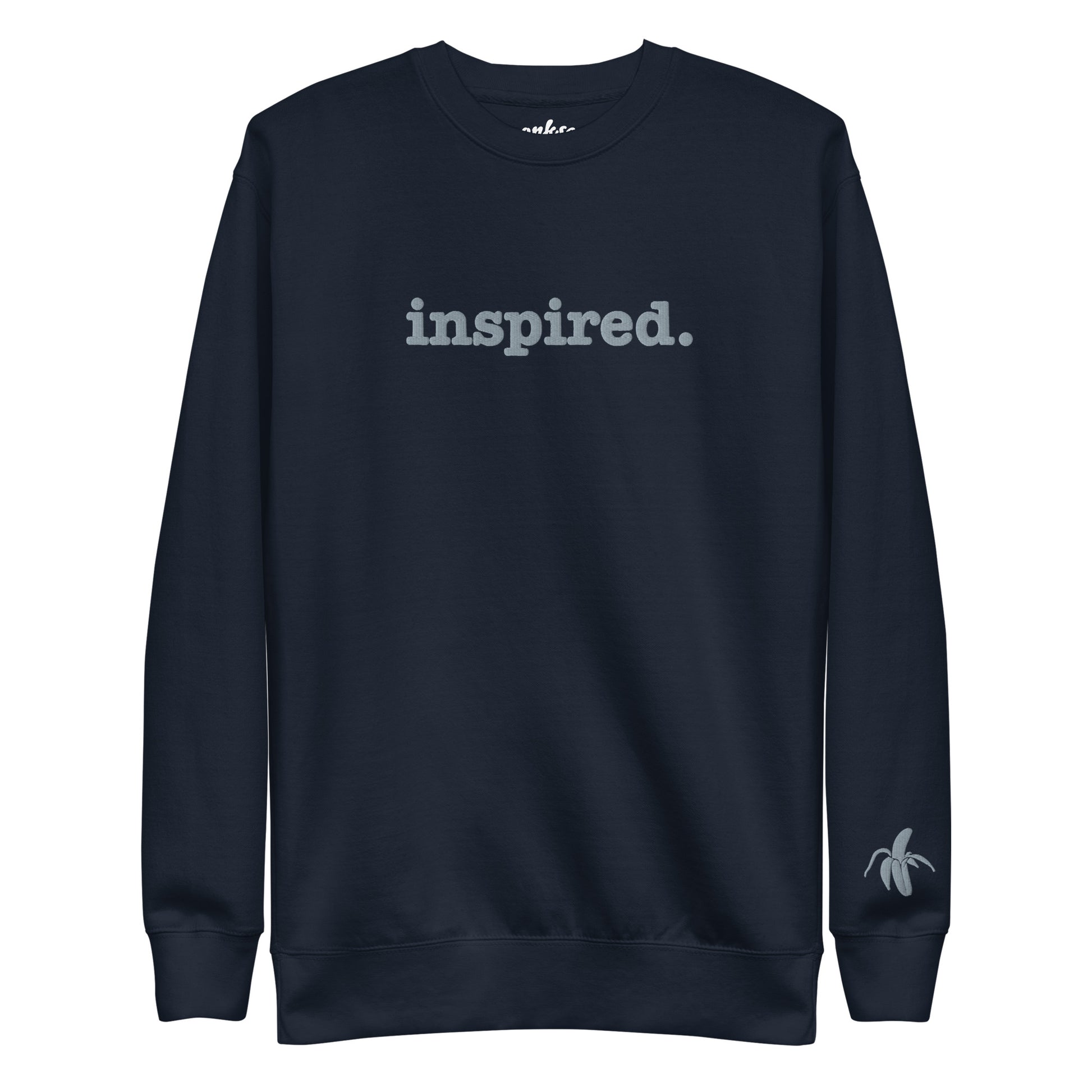 monksee embroidered inspired navy sweatshirt front