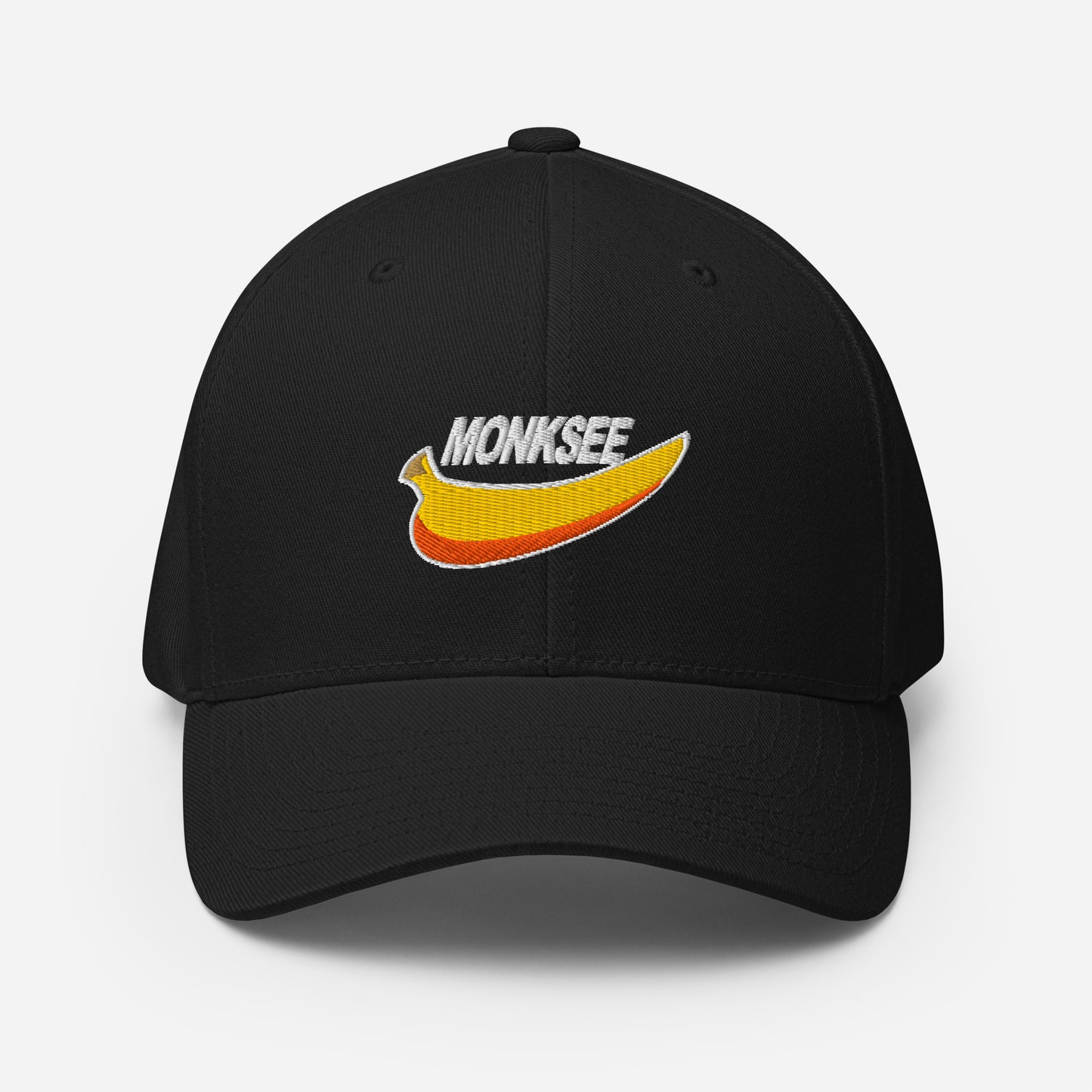 Monksee just blew it flex fit embroidered black cap