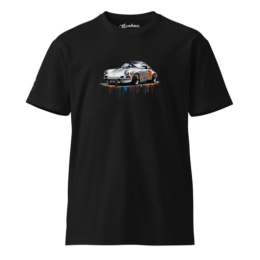 porsche 911 graffiti design on premium black tshirt