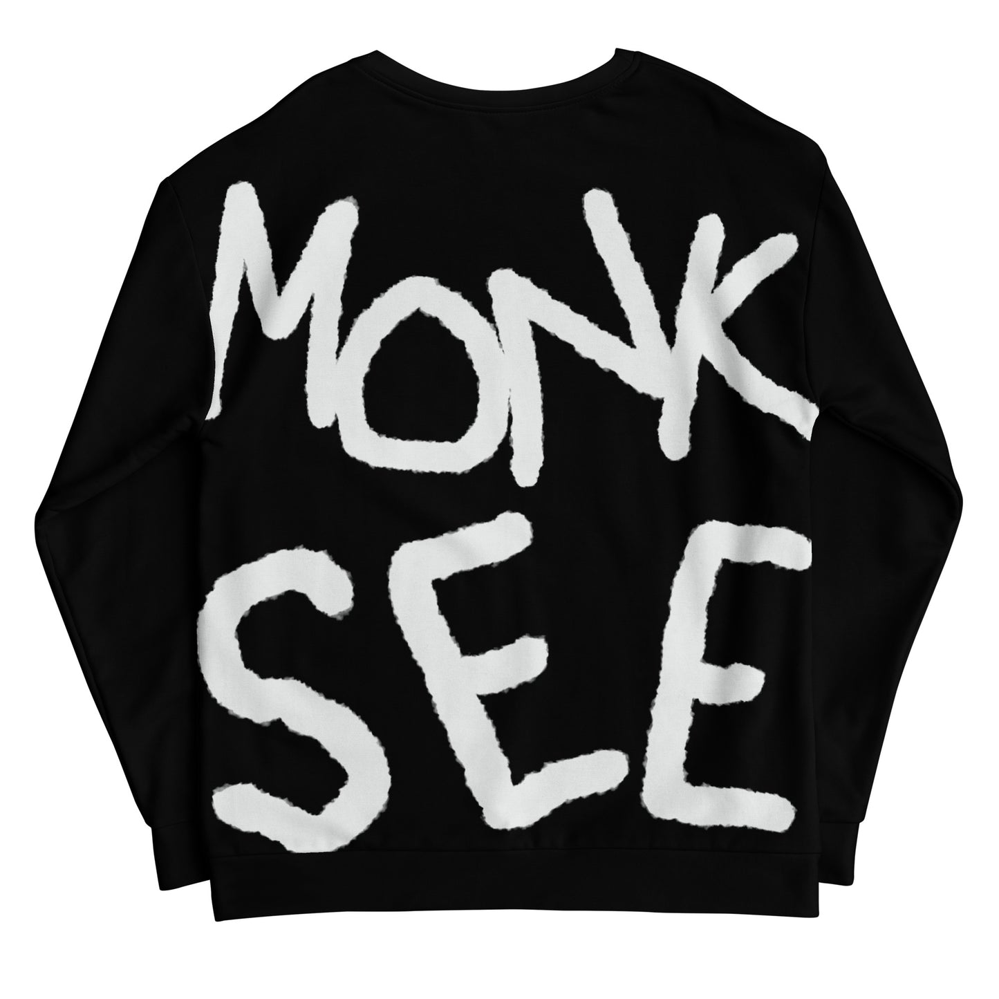 Monksee black scribe sweatshirt front