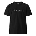 umlaut monksee printed cotton black tshirt front
