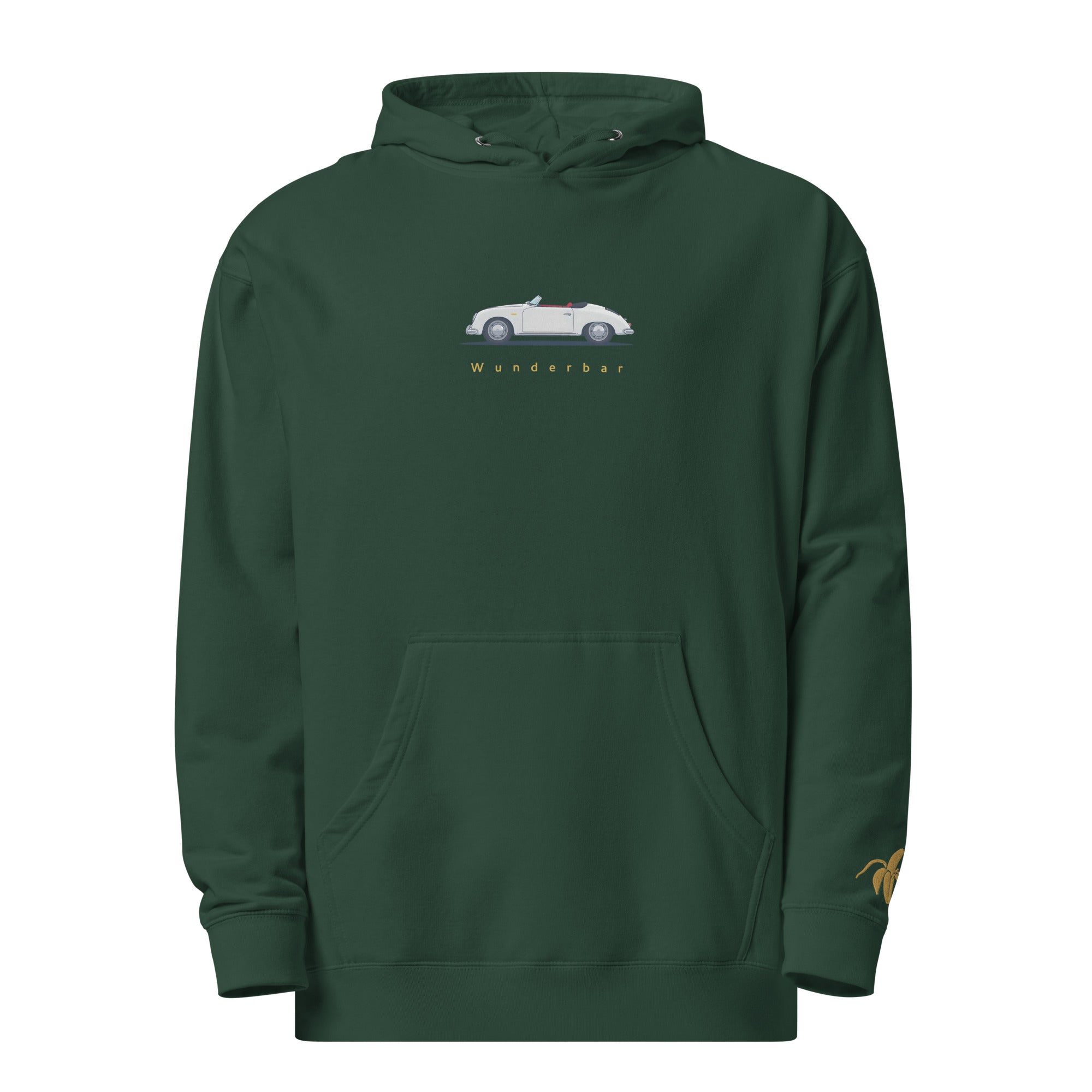 Monksee forest green wunderbar 356 porsche hoodie front
