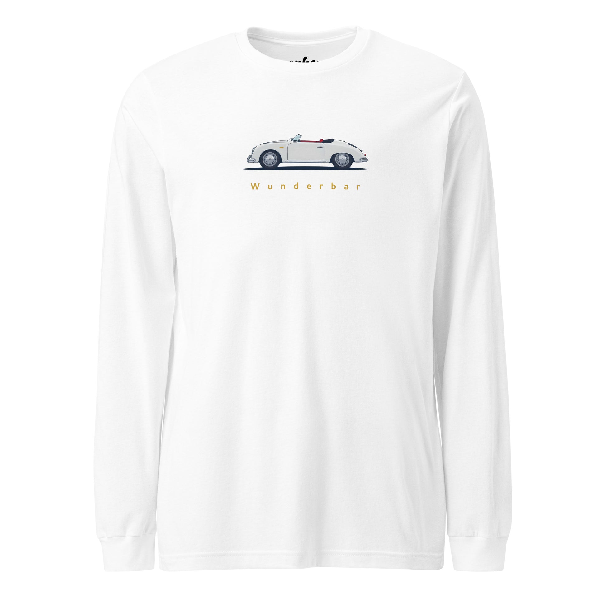 white Monksee wunderbar porsche 356 long sleeve white tee front