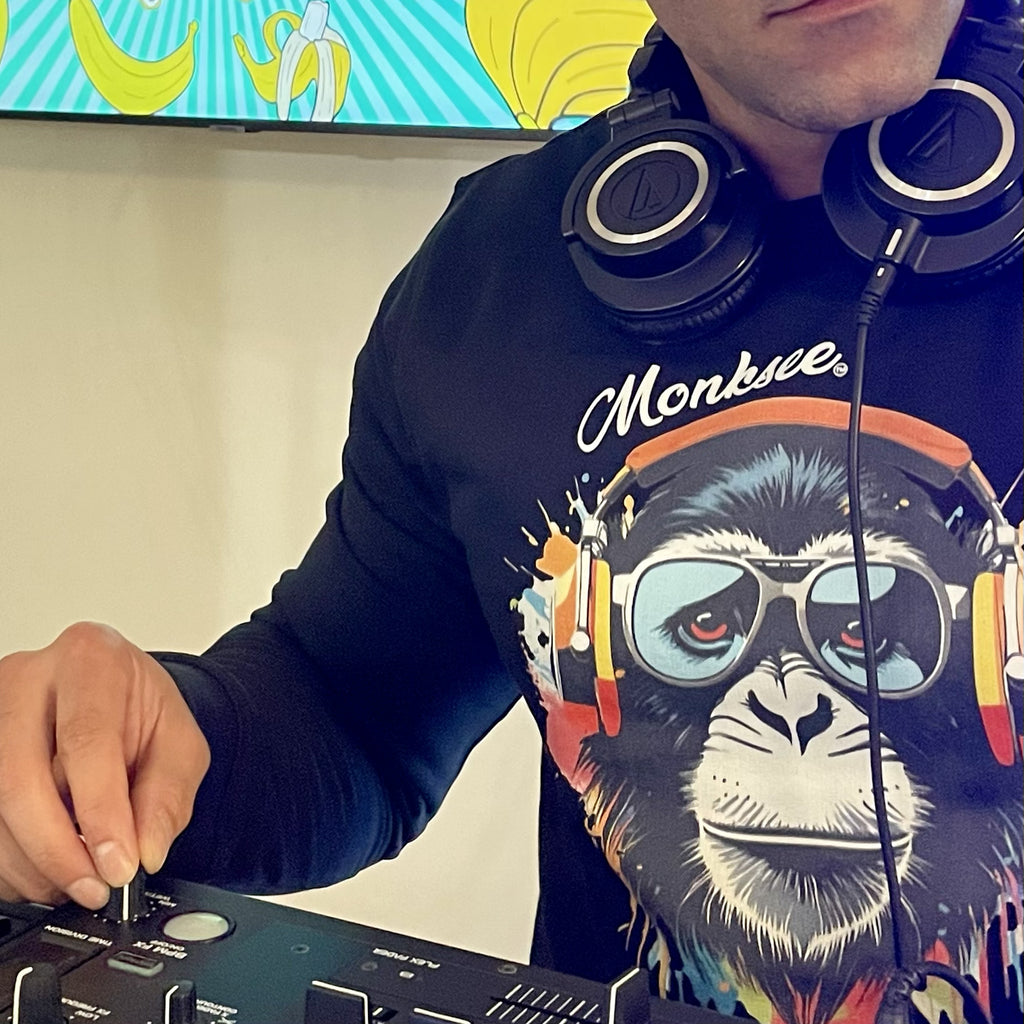 Monksee Music Organic sweatshirts.