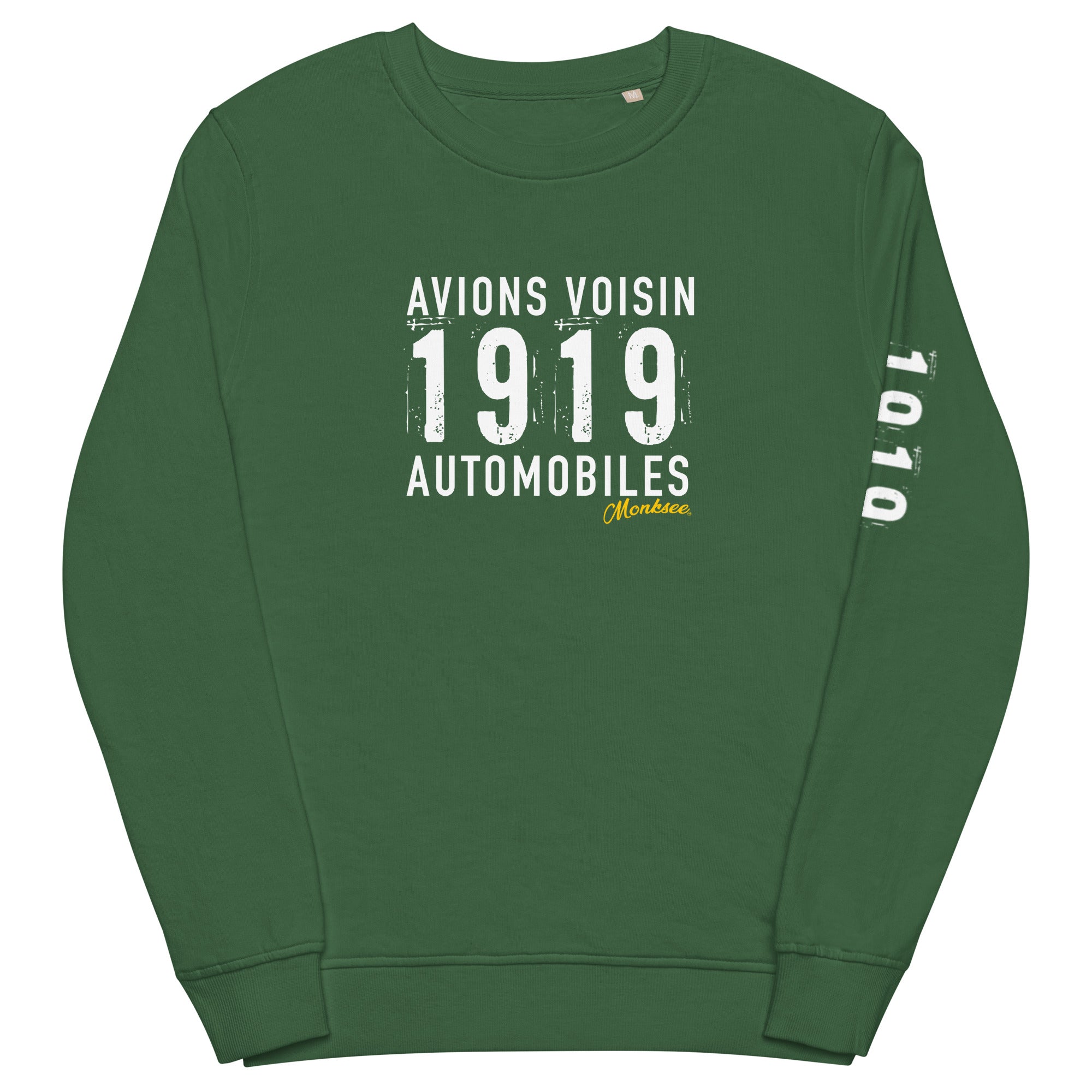Monksee Avions Automobiles organic sweatshirt bottle green