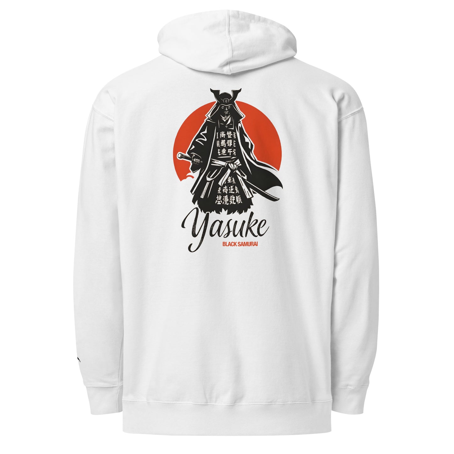 Yasuke samurai midweight hoodie. White, back