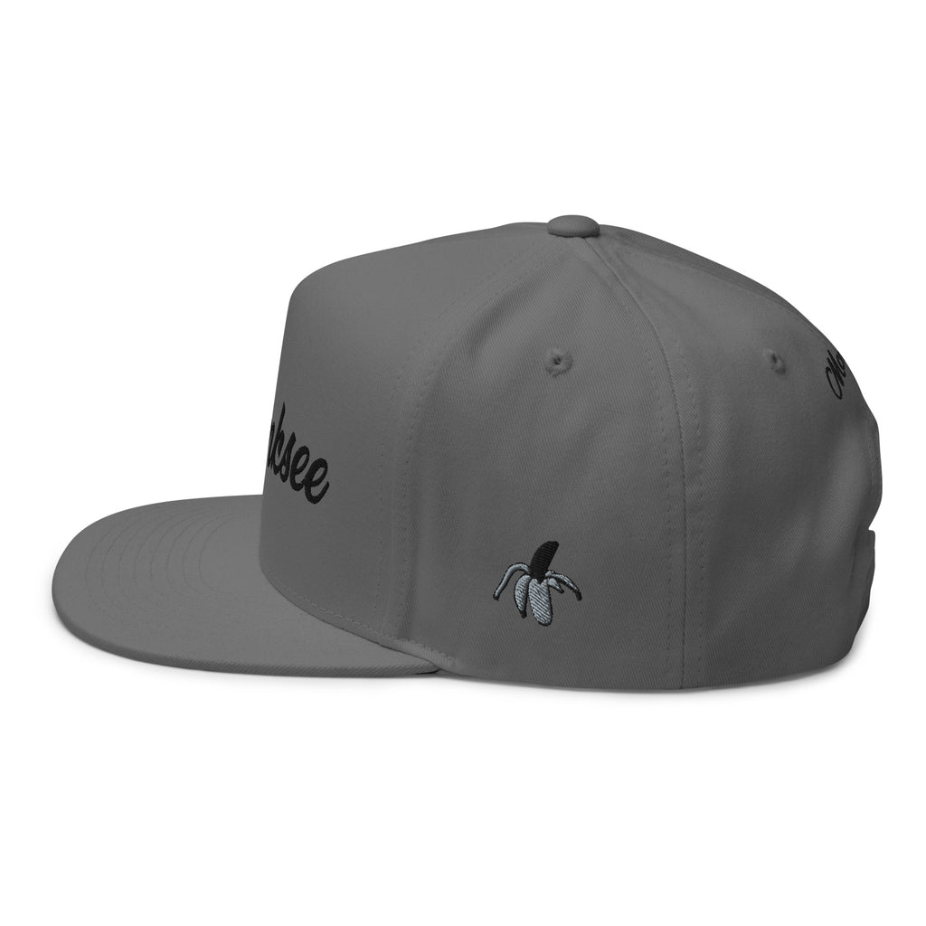 Black on Gray - Monksee Flat Bill Cap.