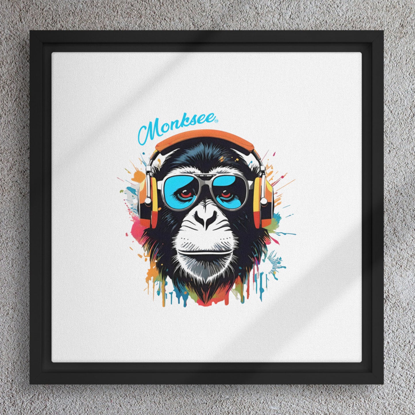 Monksee Music Framed canvas.