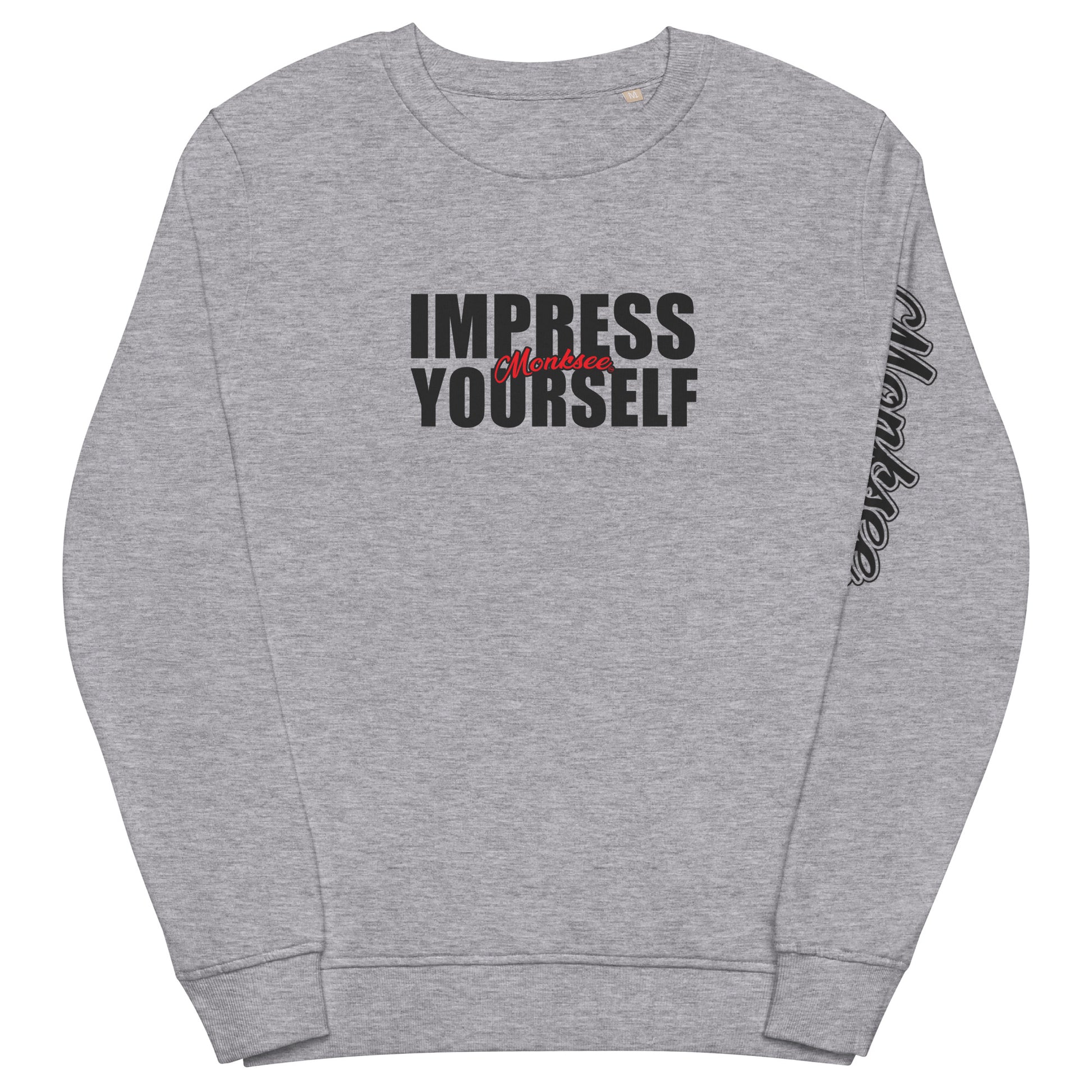 Impress Yourself athletic grey organic sweatshirt.