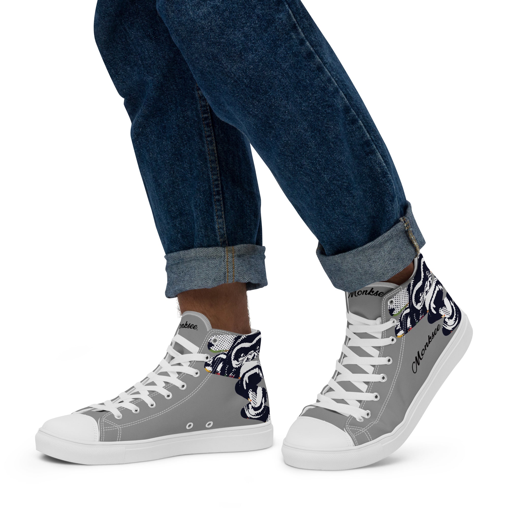 Monksee All-Stars Men’s high top canvas shoes