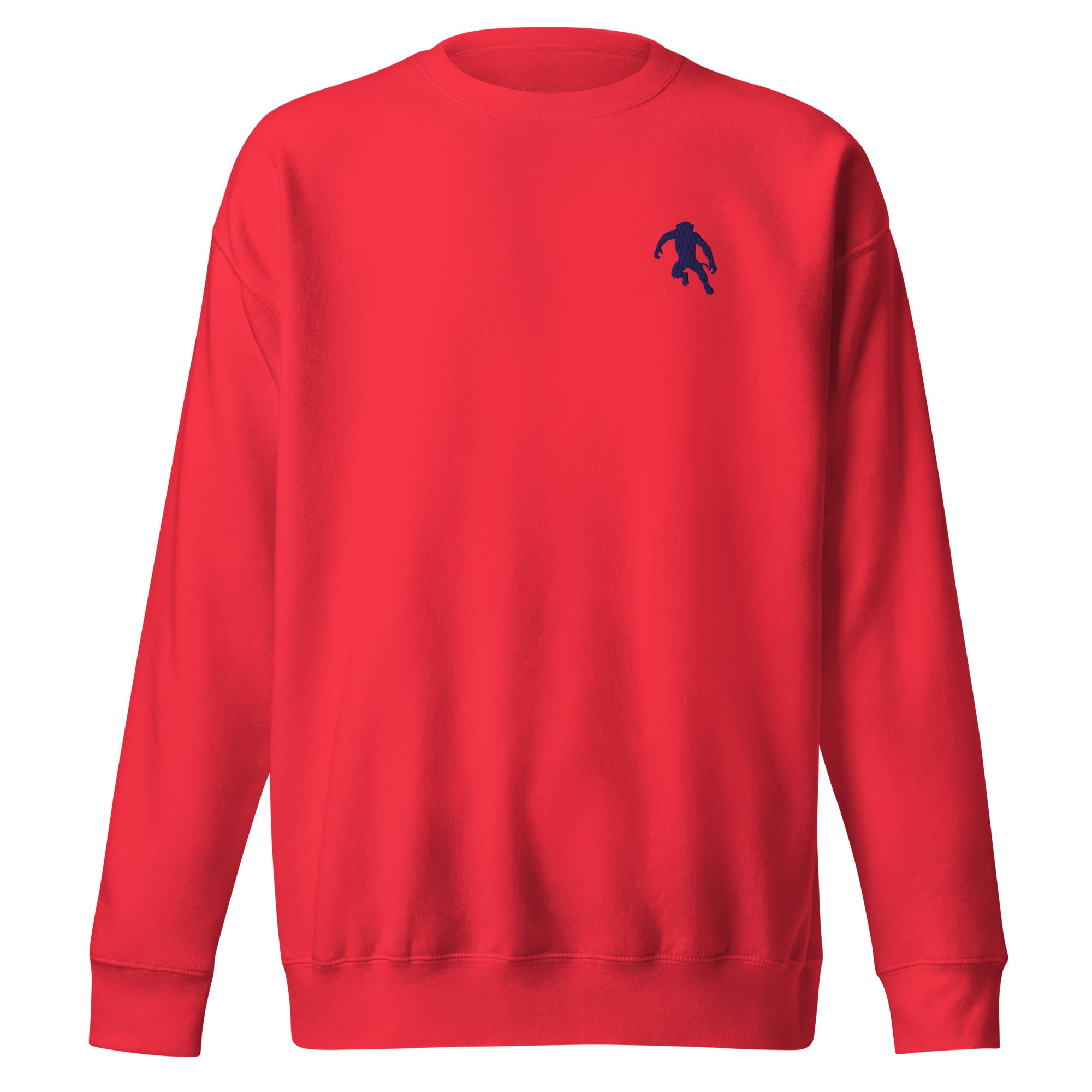 monksee ape shit premium sweatshirt with embroidered design in red