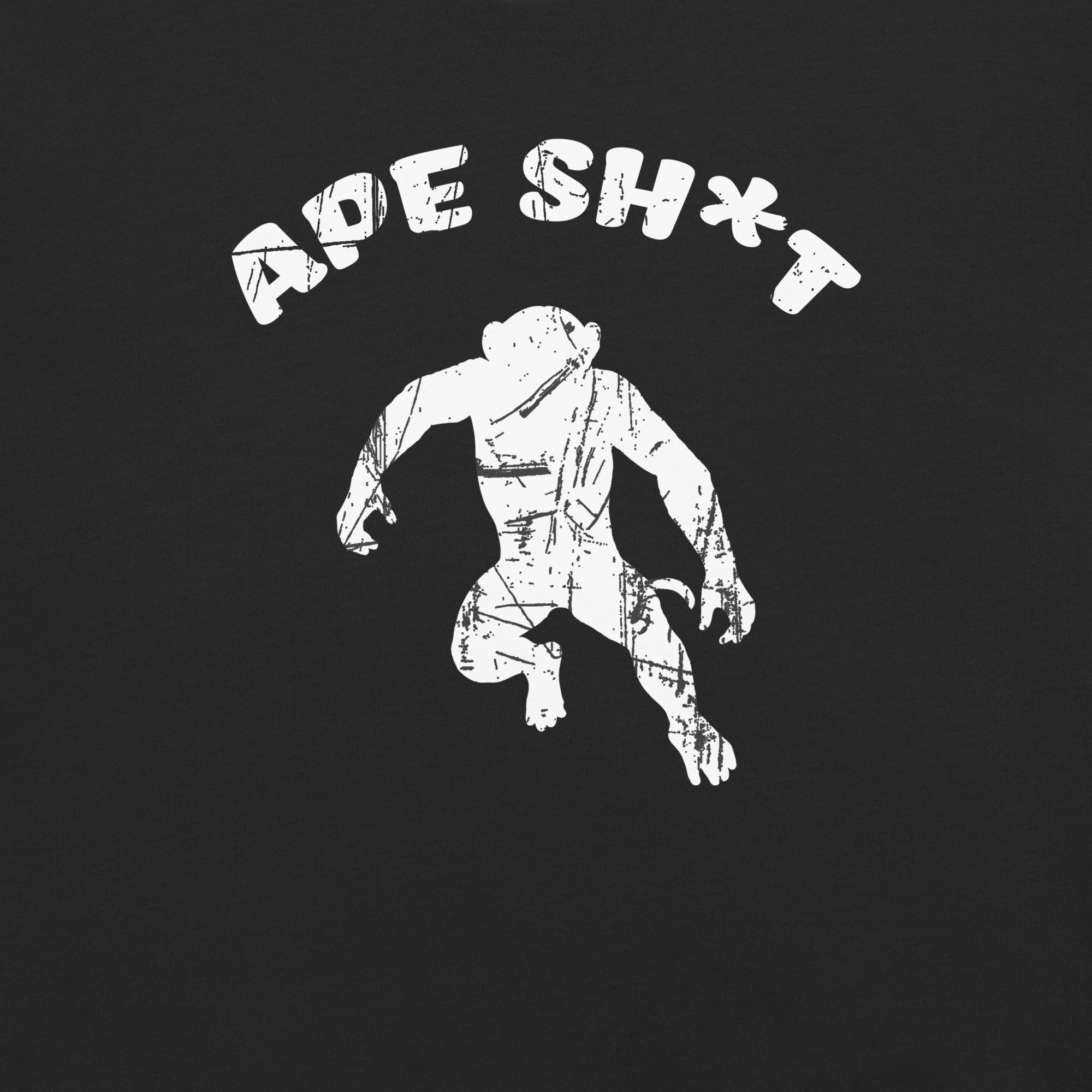 close up monksee ape shit design garment dyed t-shirt flat lay