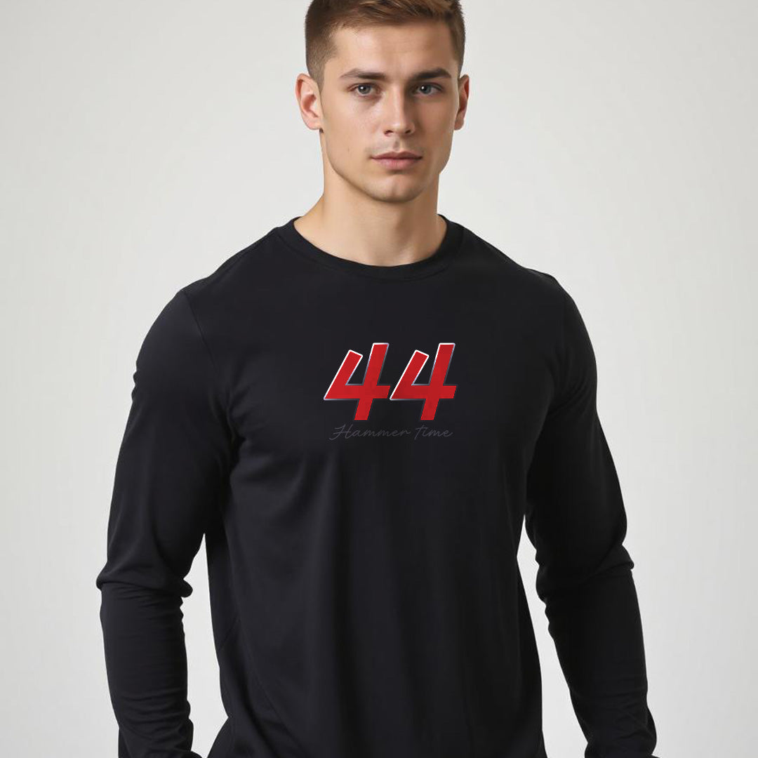 44 Lewis hamilton hammertime longsleeve black cotton tshirt