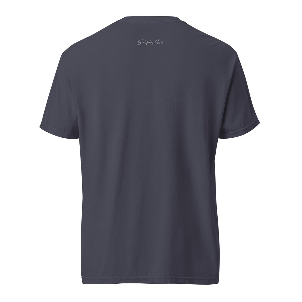 Monksee Testarossa garment-dyed t-shirt in navy, back view