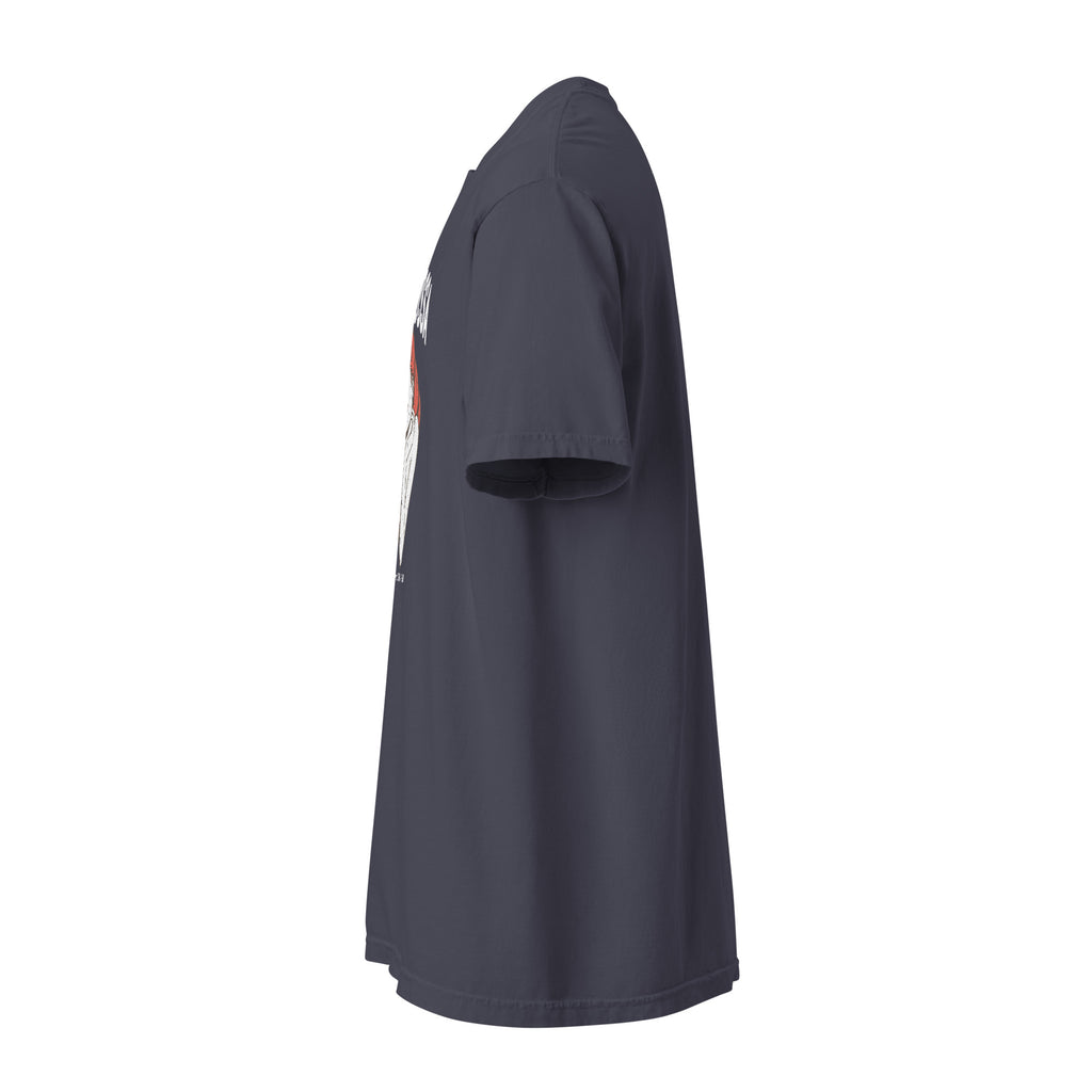 Monksee Testarossa garment-dyed t-shirt in navy, left side view