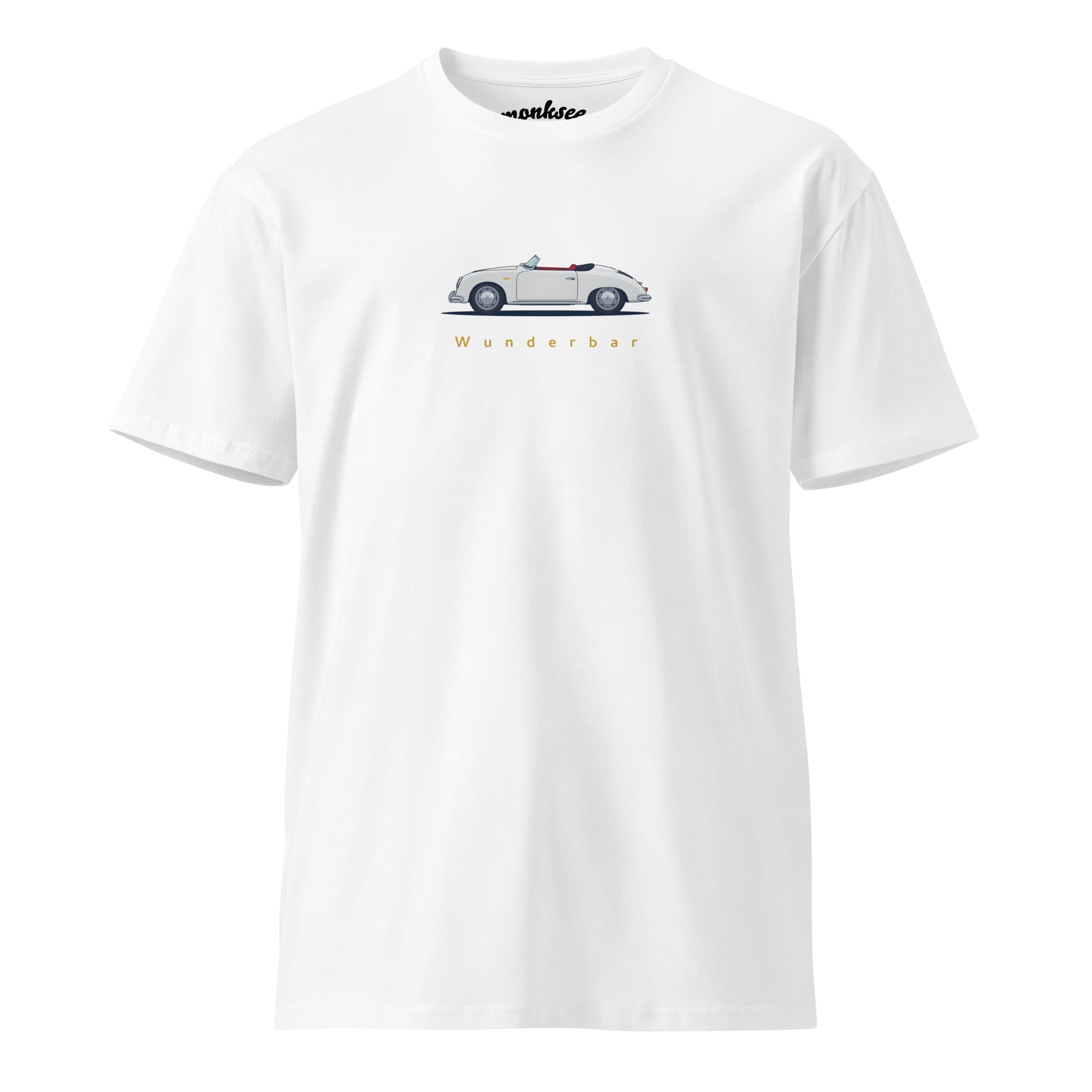 Monksee porsche 356 wunderbar design white premium tshirt front
