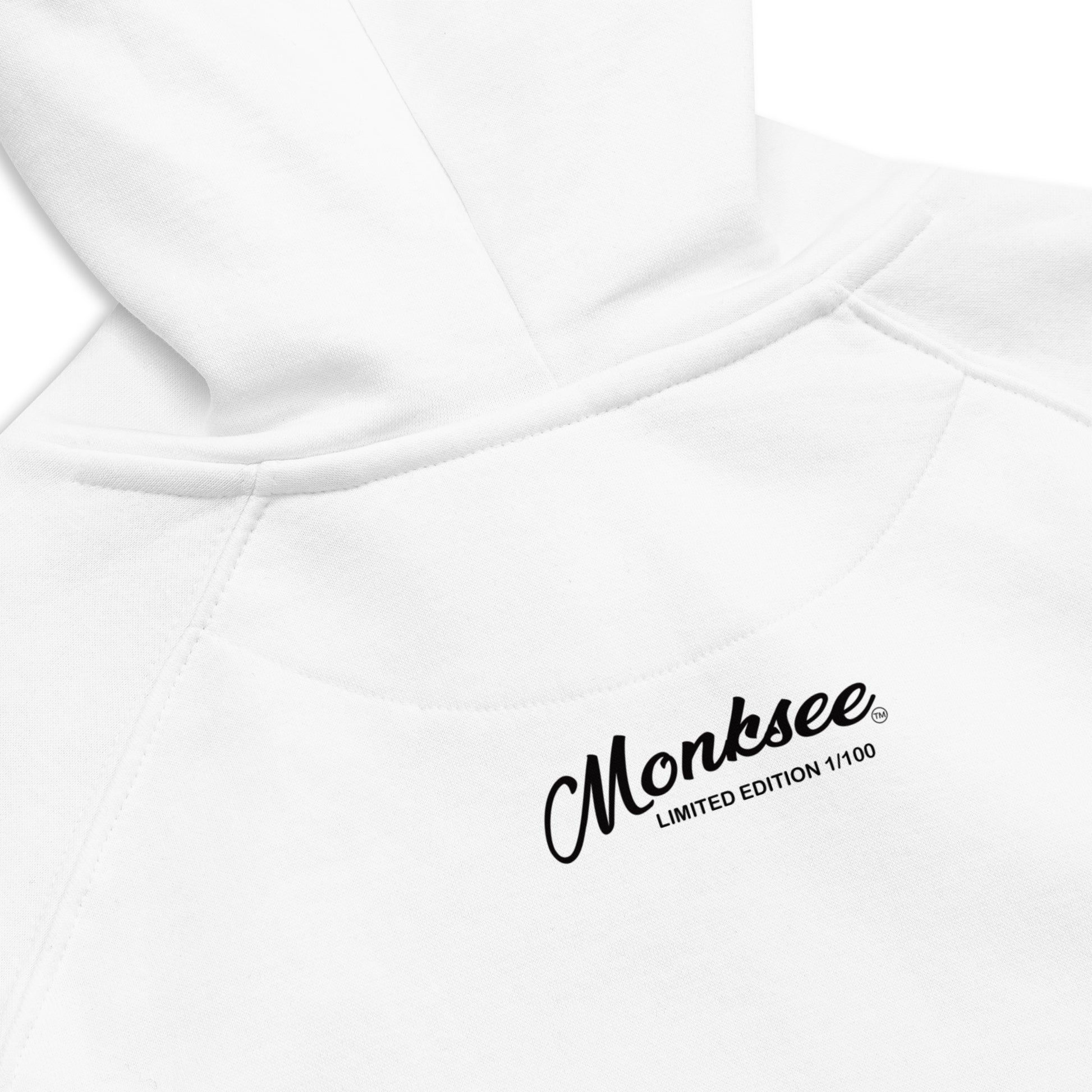 Back label Monksee Music white hoodie