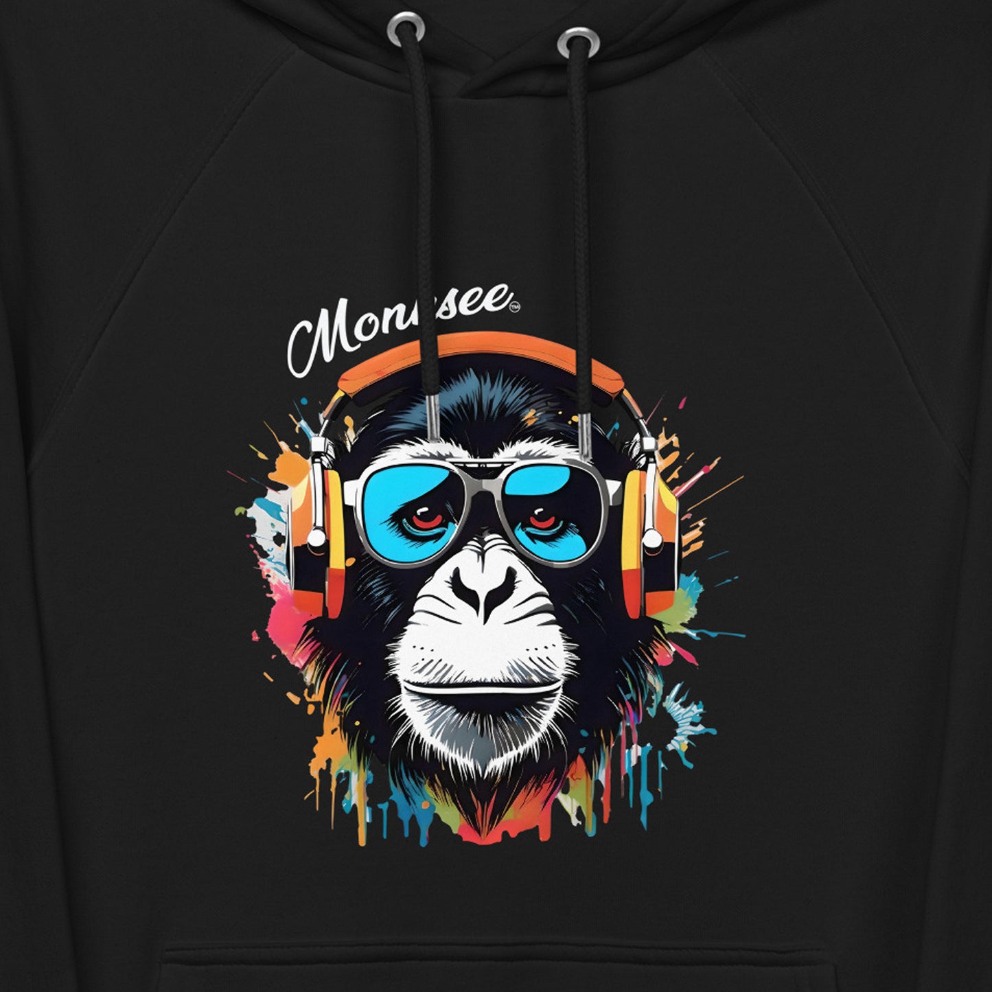Monksee Music Premium black hoodie.