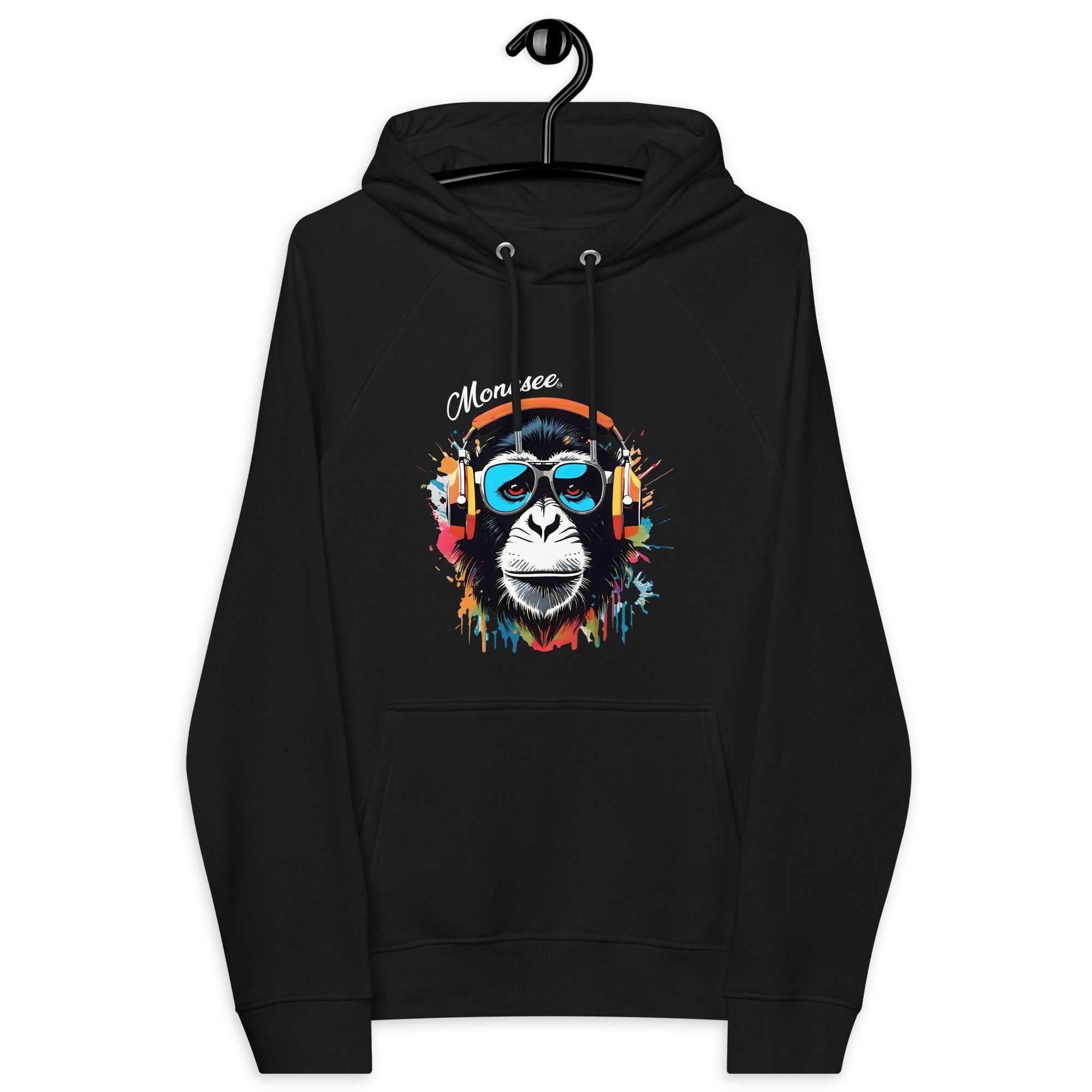 Monksee Music Premium black hoodie.