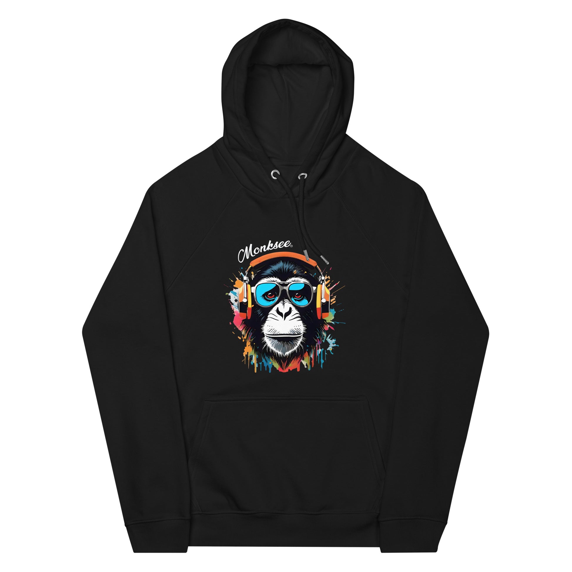 Monksee Music Premium black hoodie.