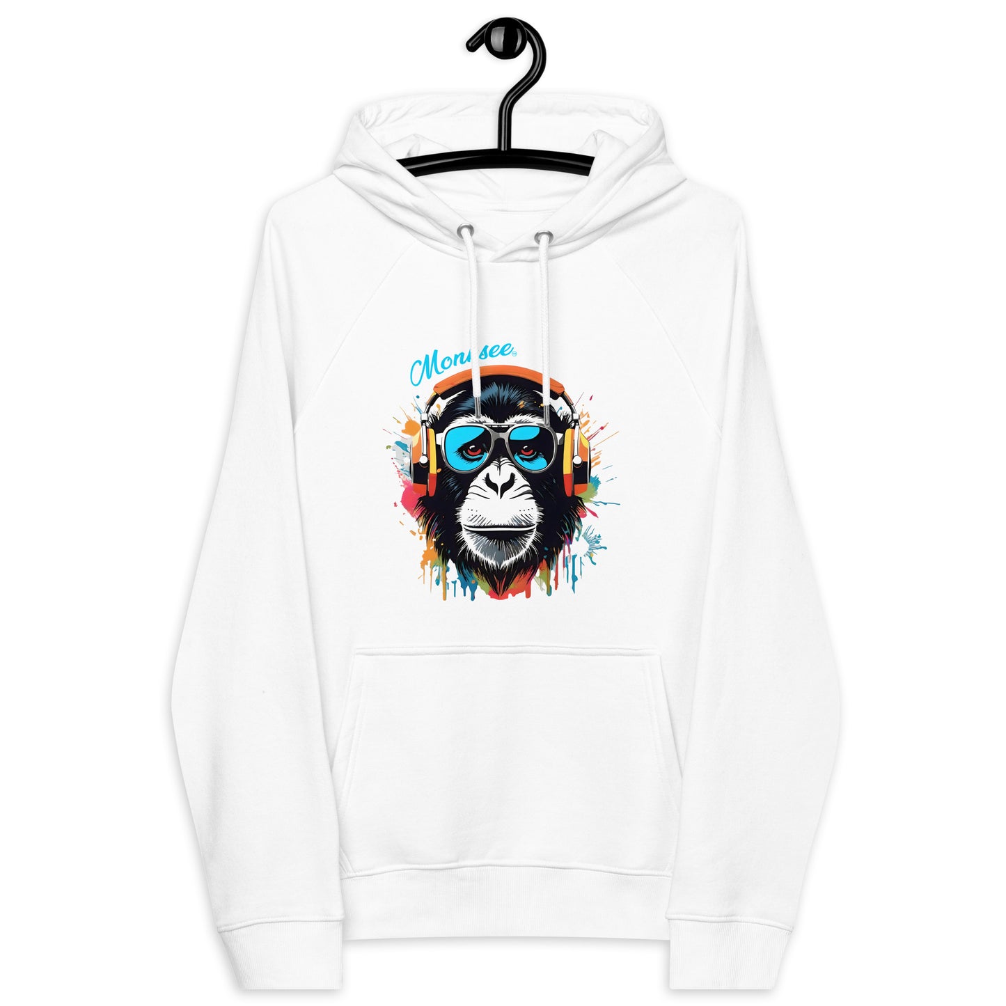 Monksee Music Premium white hoodie.