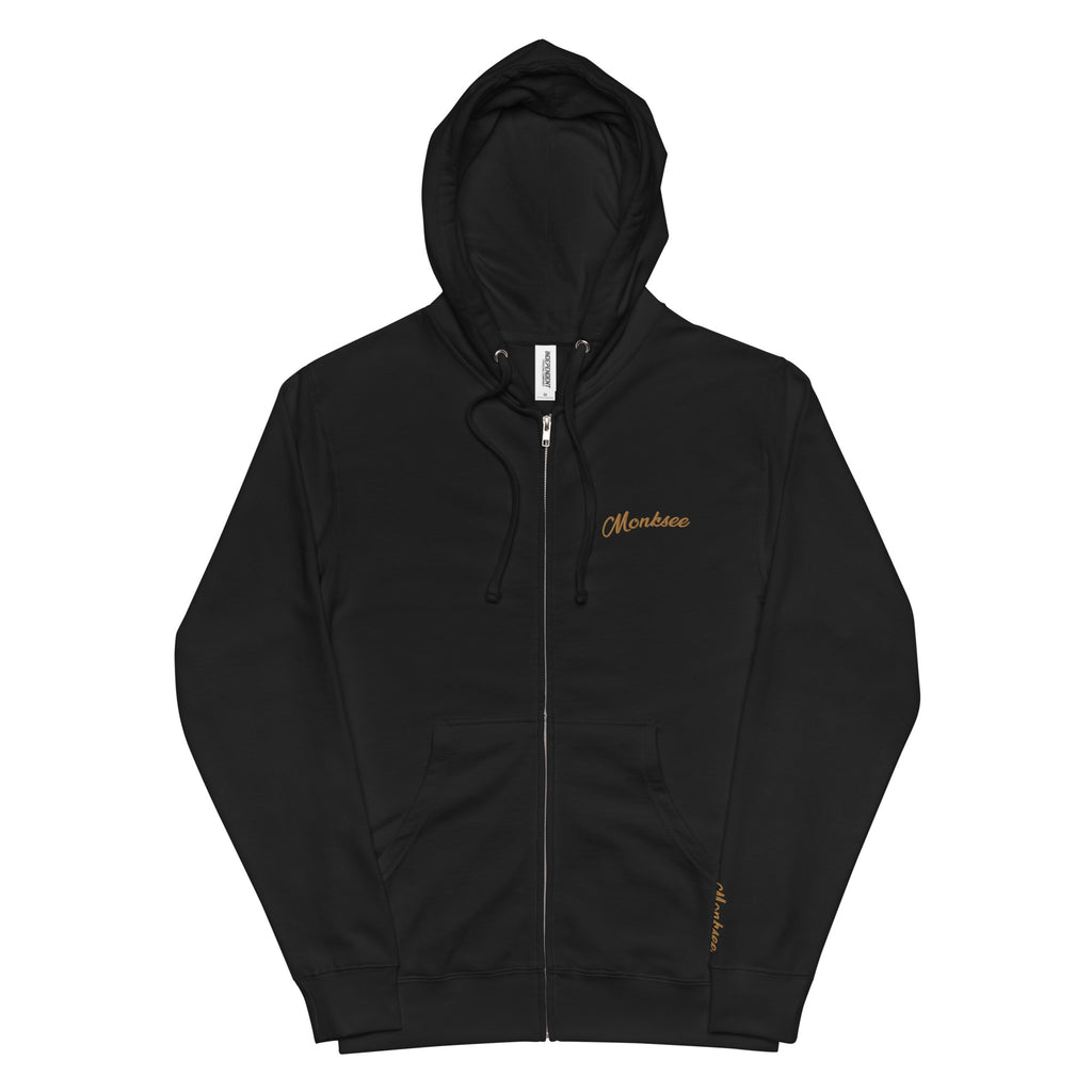 Gold Digger fleece zip up hoodie.