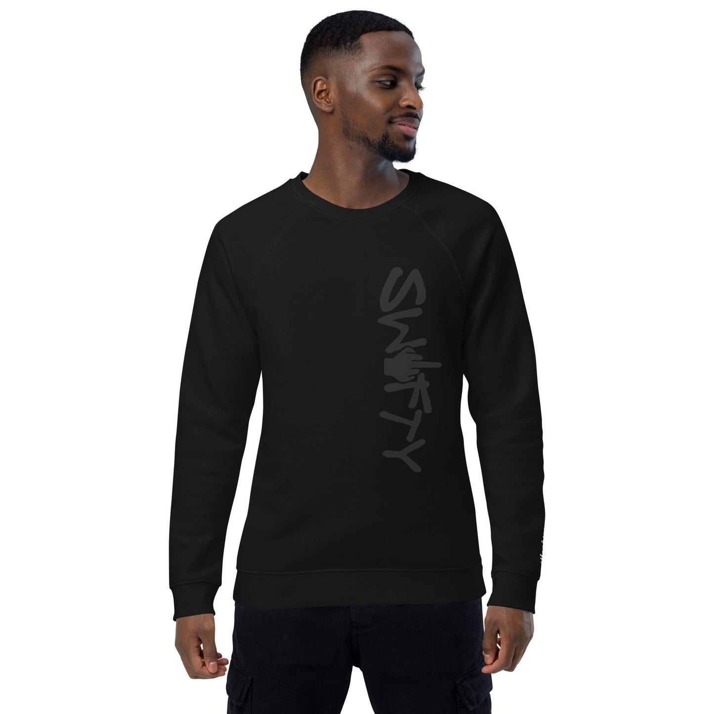 Swifty Blackout organic raglan sweatshirt