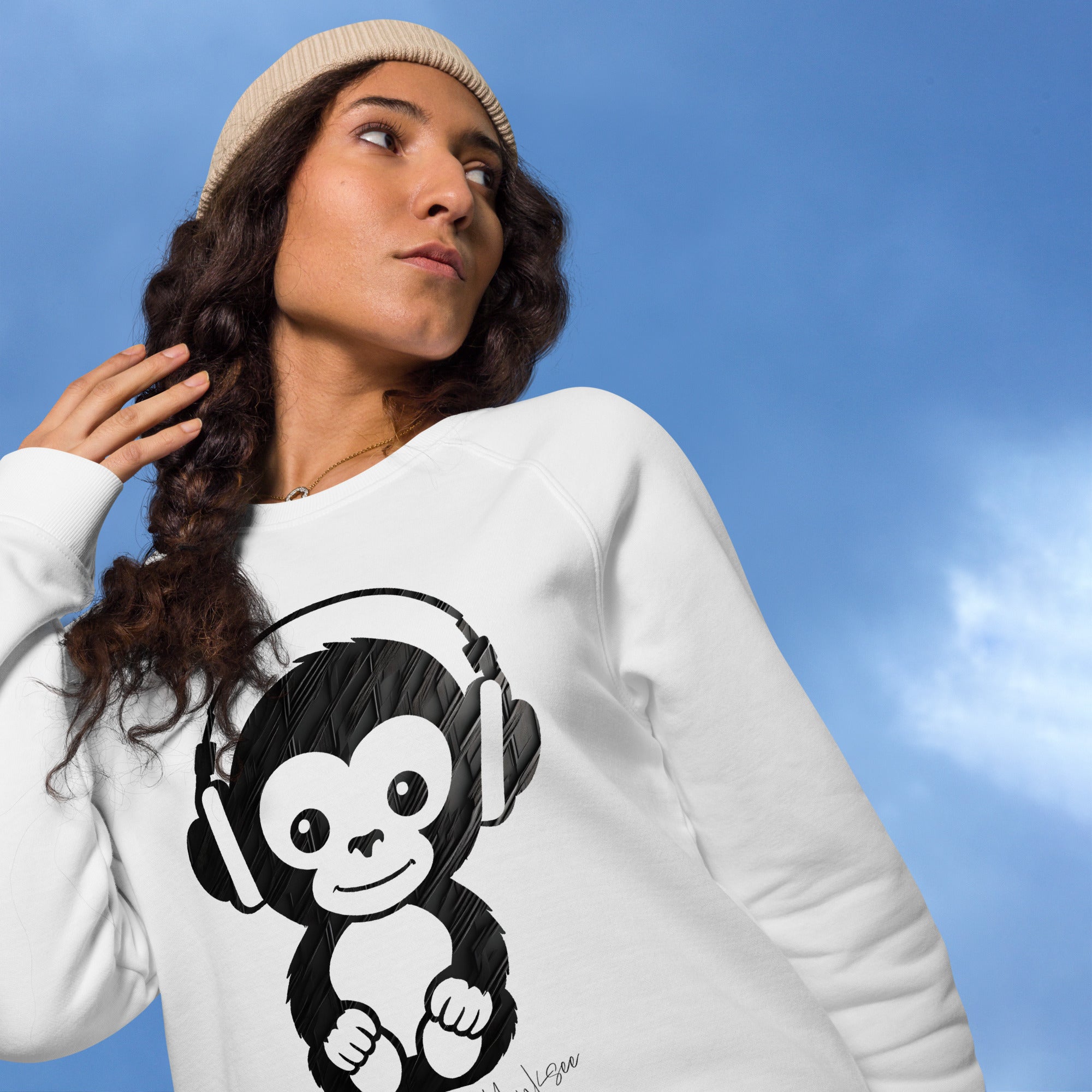 Baby Monksee organic raglan sweatshirt