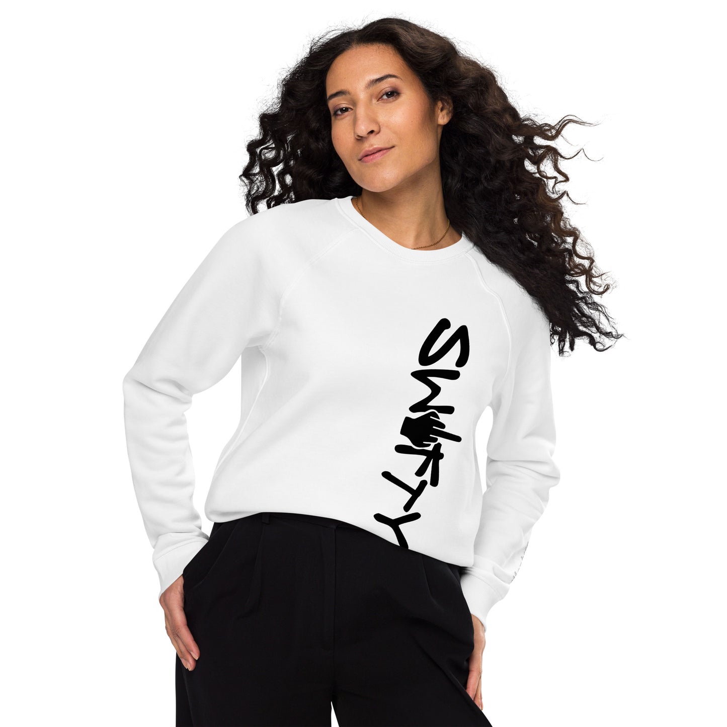 Swifty Blackout organic raglan sweatshirt