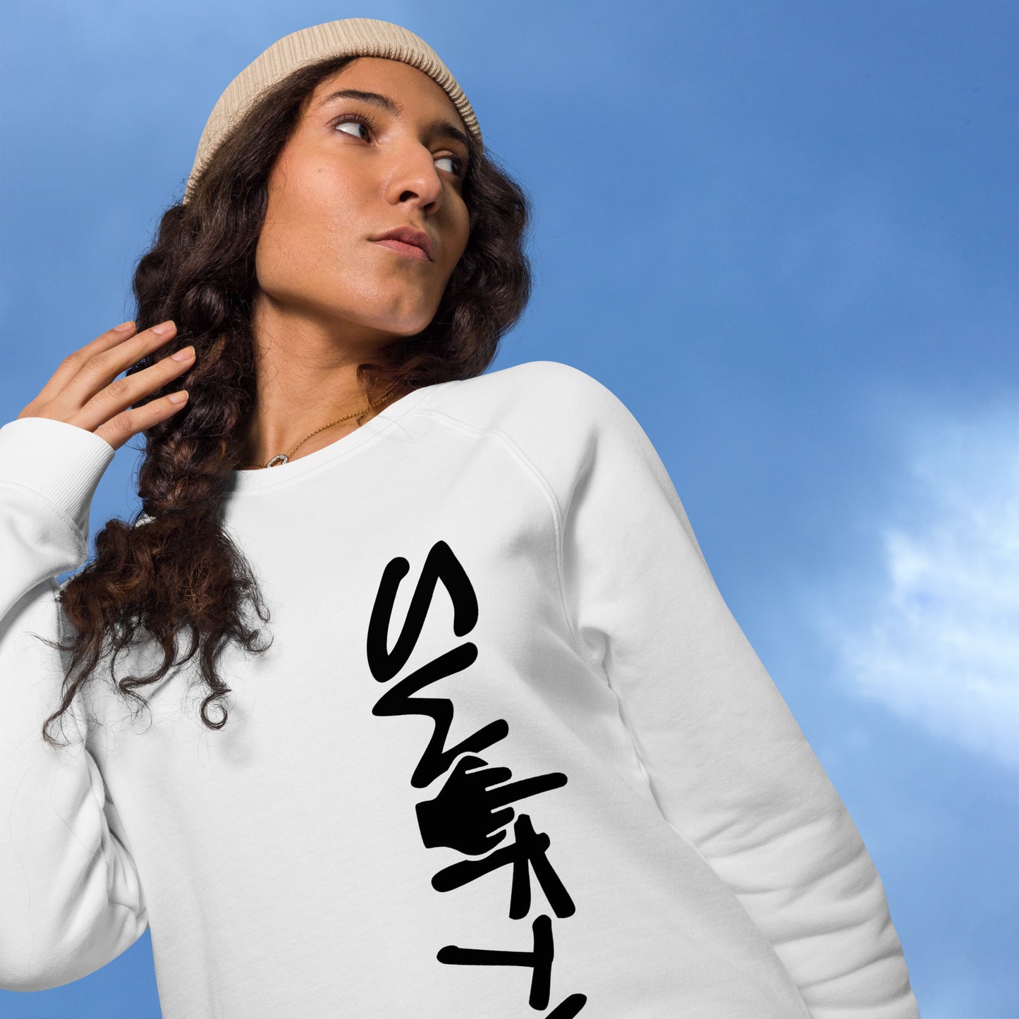 Swifty Blackout organic raglan sweatshirt