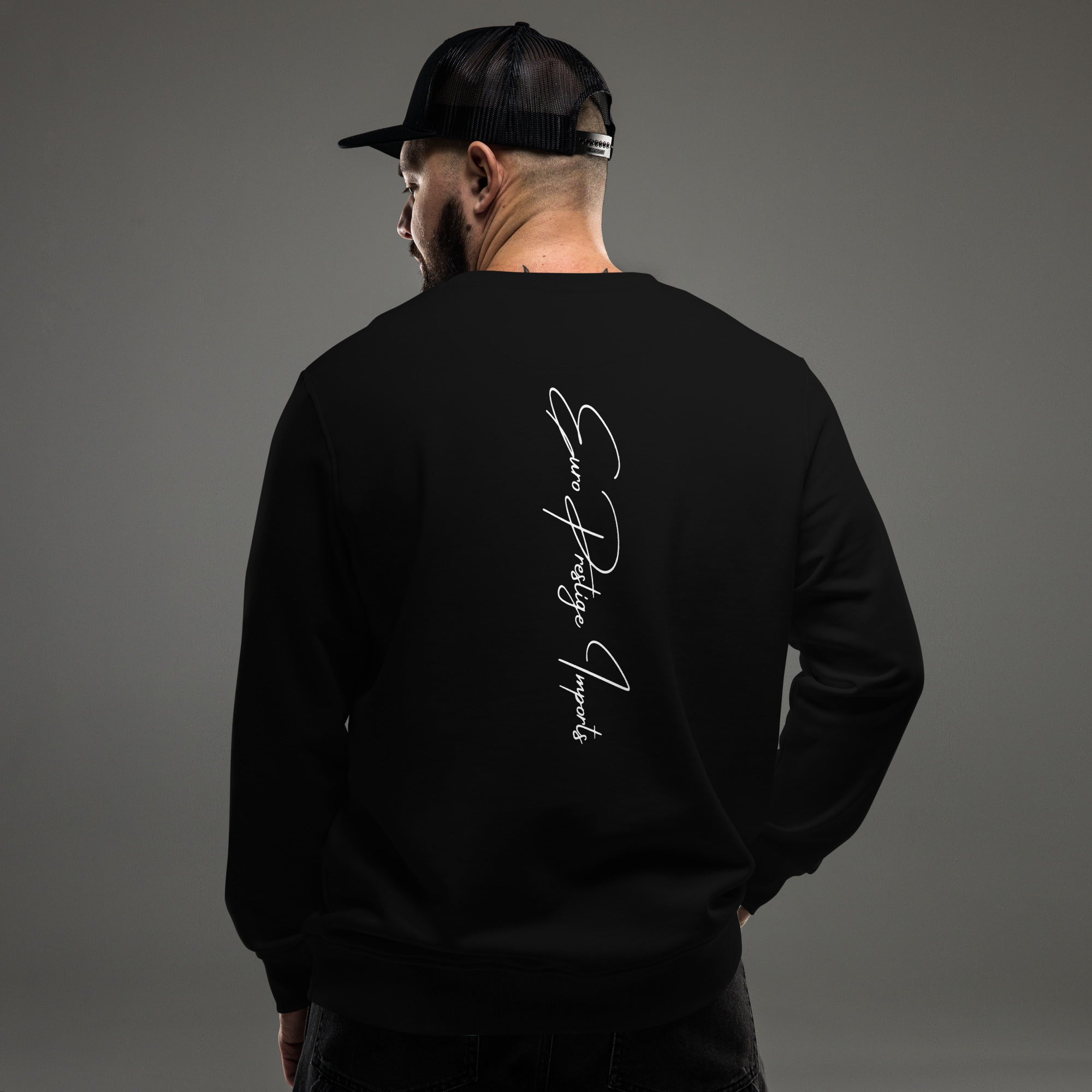 EPIC blackOUT Embroidered organic sweatshirt.