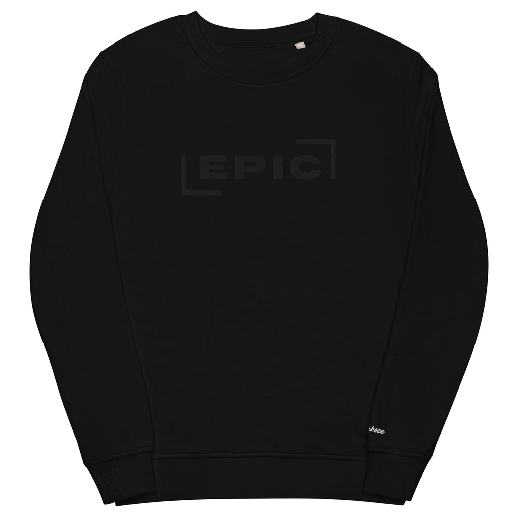 EPIC blackOUT Embroidered organic sweatshirt.