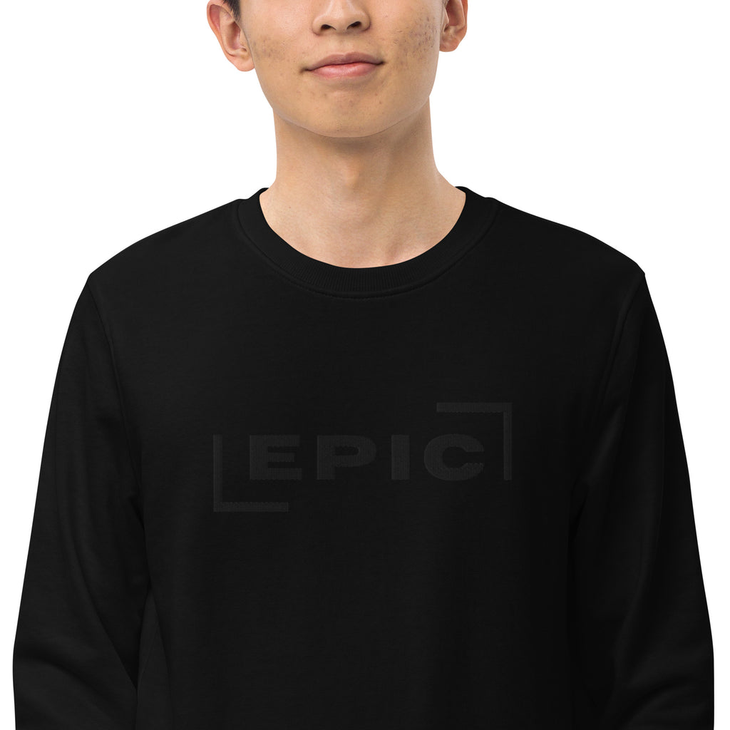 EPIC blackOUT Embroidered organic sweatshirt.